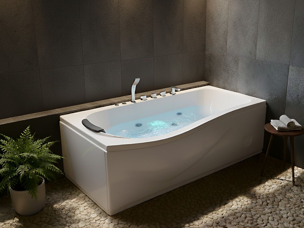 Corner Hot Tub with LED POZUELOS 1700 x 900 mm White