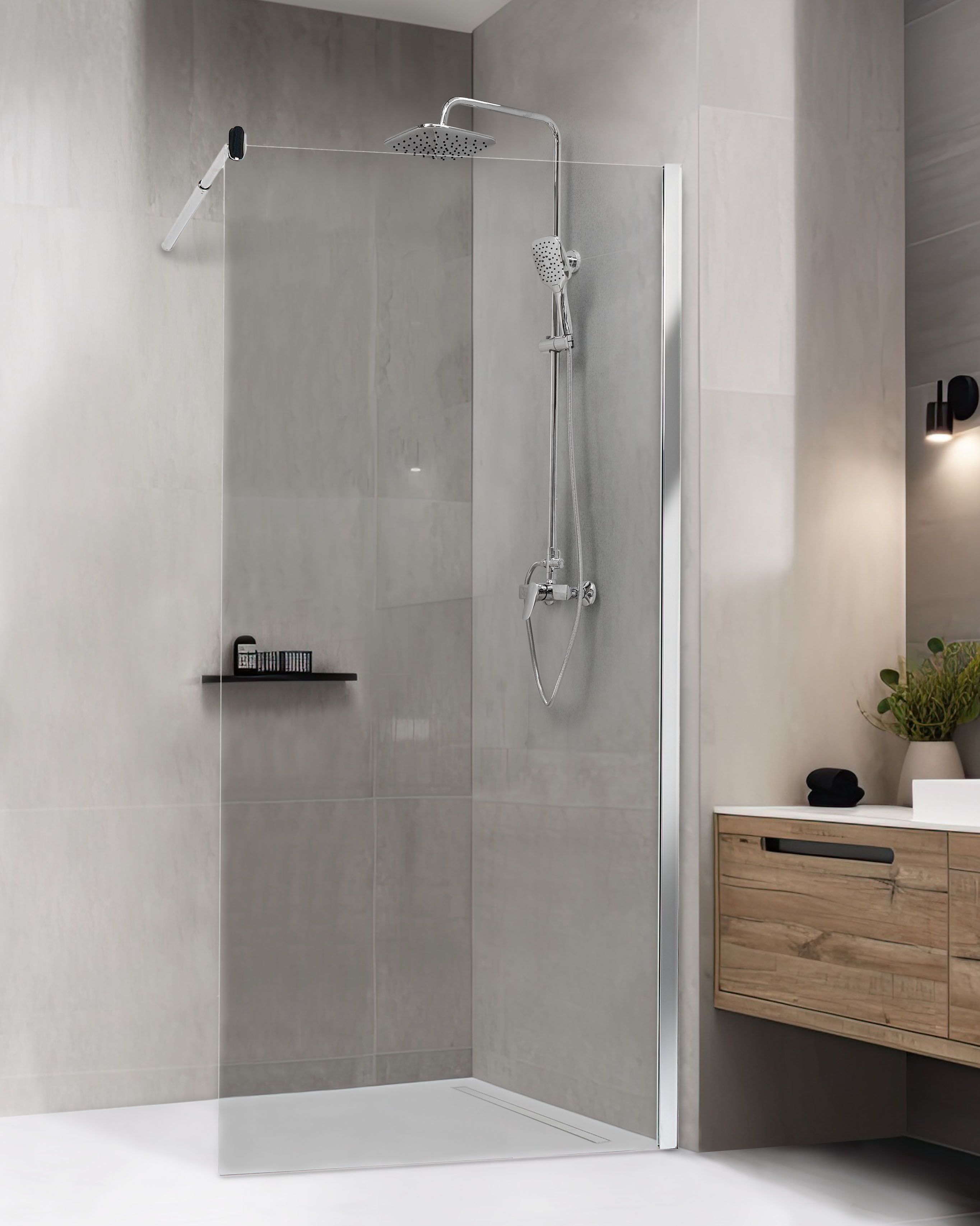 Shower Screen AHAUS 1000 x 1900 mm Silver