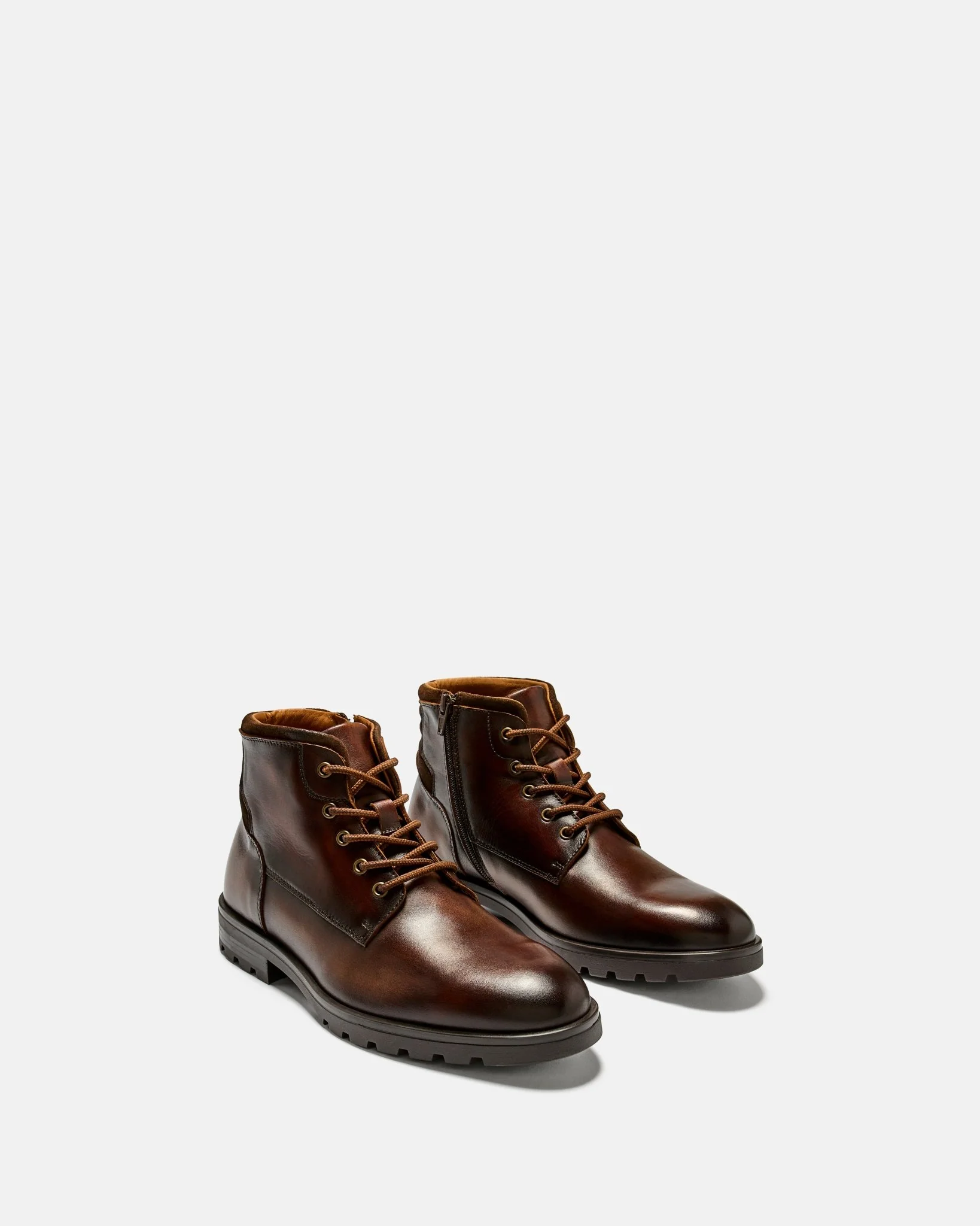 BOTTINES AMAURY - En cuir chocolat