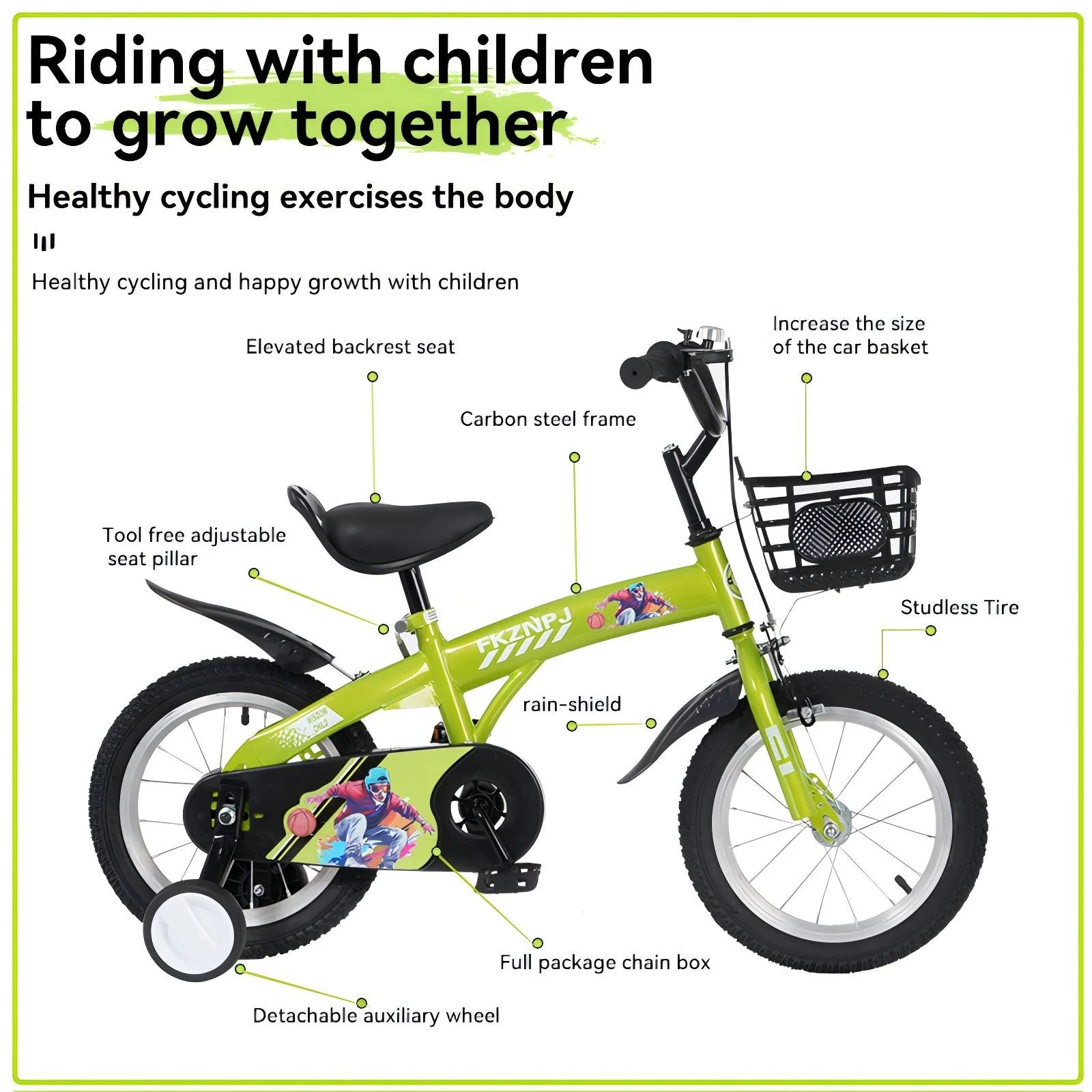 iRerts Kids Bike with Training Wheels, 16 Inch Kids Bicycle for Boys Girls Ages 4-8 Years Old, Girls Bicycles for Kids with Adjustable Seat, Fender and Varrier, Pink - Image 28