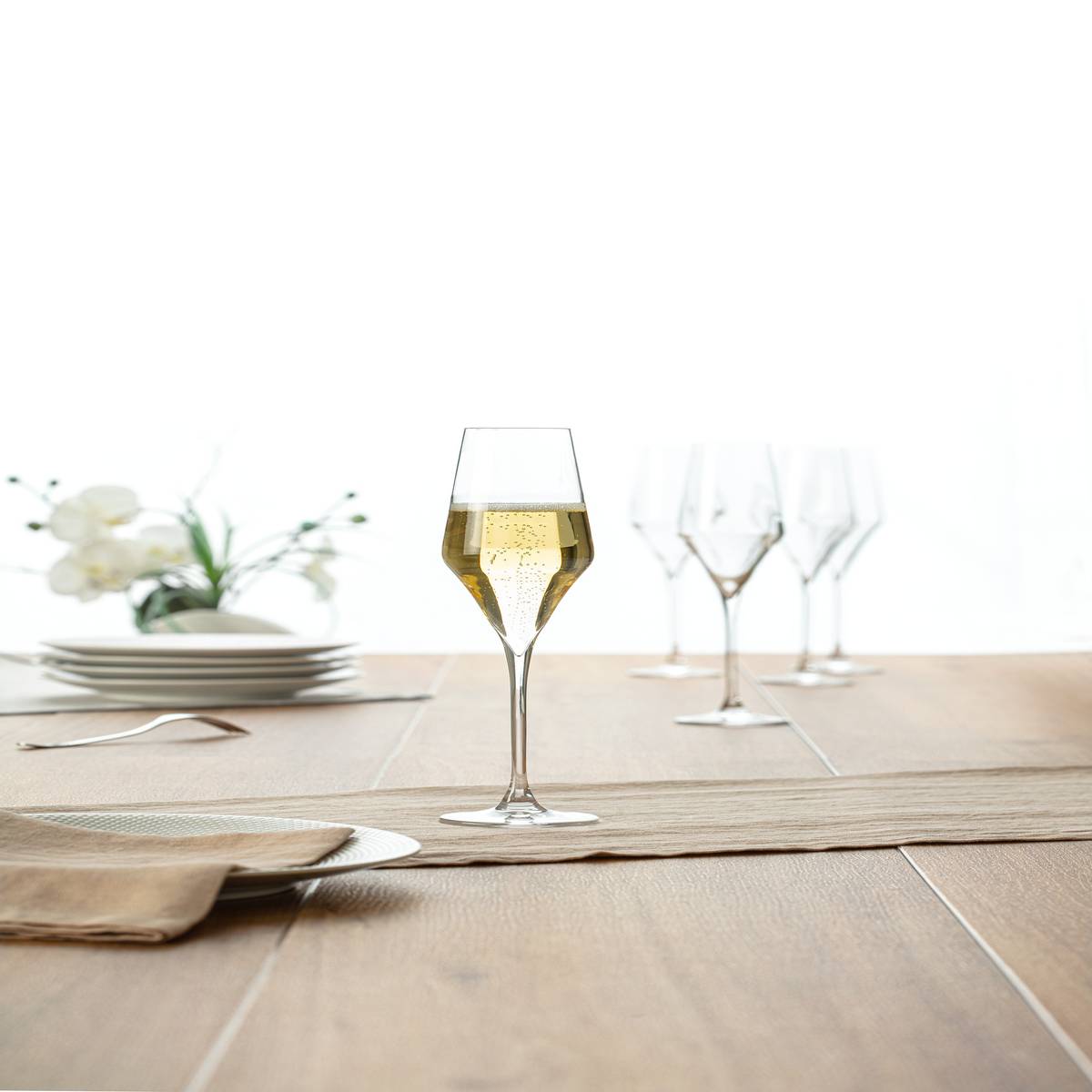 Set of 6 "Clarillo" champagne flutes 220 ml, Transparent