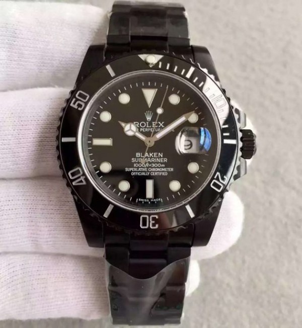 Replica Rolex Blaken Submariner 116610 PVD Black Dial PVD Bracelet A2836 - Elite Watch Atelier