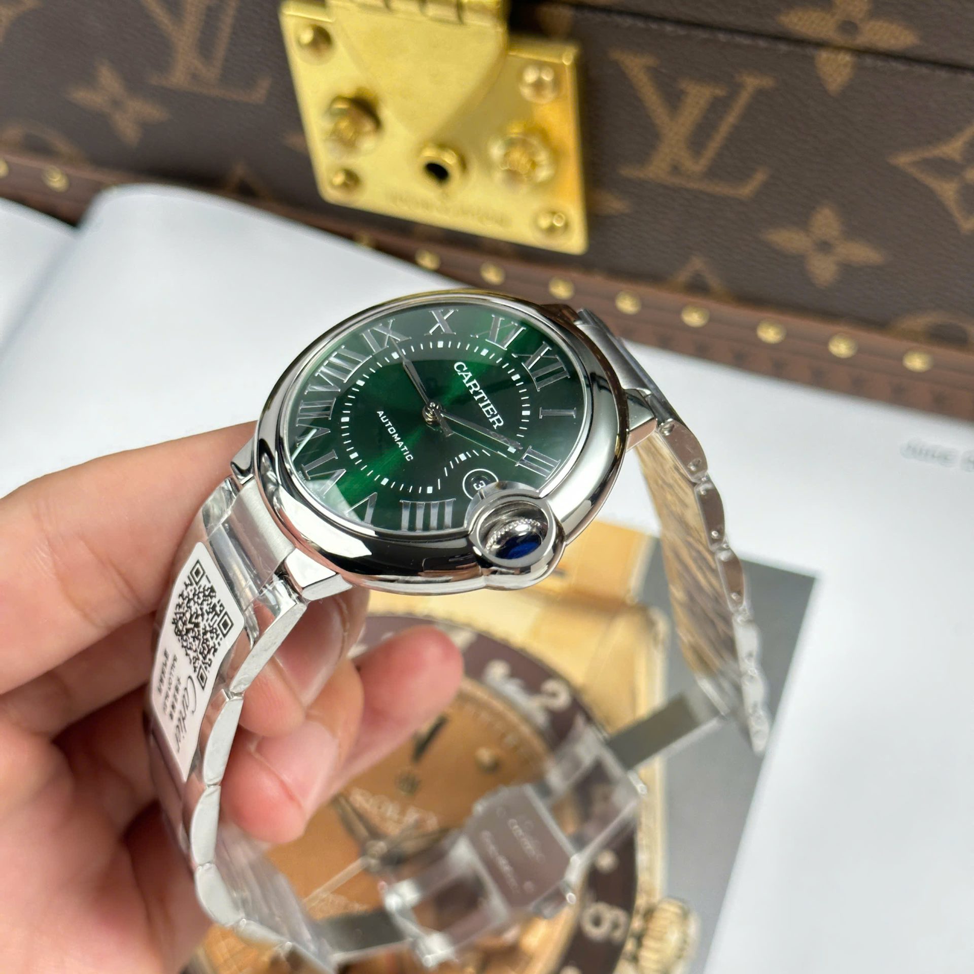 Cartier Ballon Bleu Luxury Fake Watches Green Dial Automatic Movement AF Factory 40mm - Top club