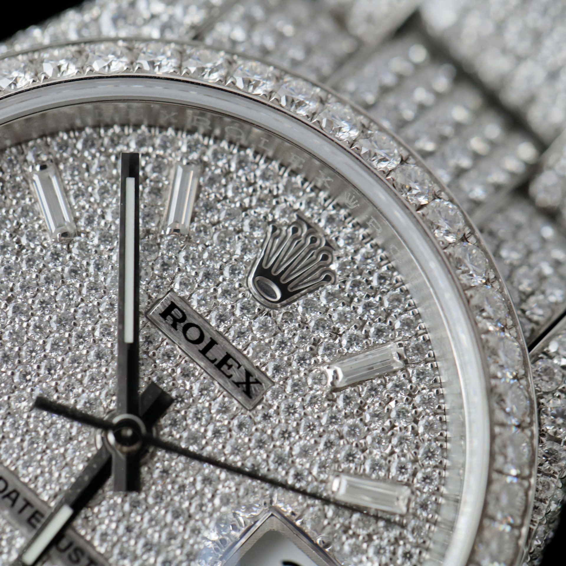 Rolex DateJust Replica Watch Diamonds Moissanite Hong Kong Custom 36mm - Elite Watch Atelier