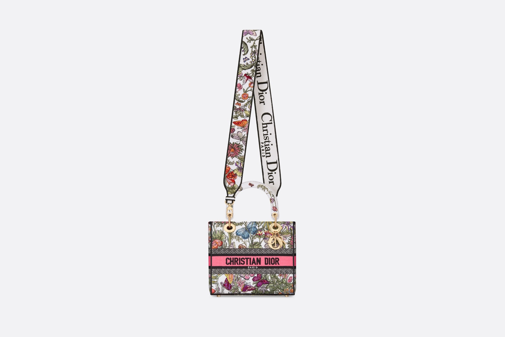 Christian Dior Medium Lady D-Lite Bag White Multicolor For Women M0565OEBJ_M20E – 24 Cm/ 9.5 Inches