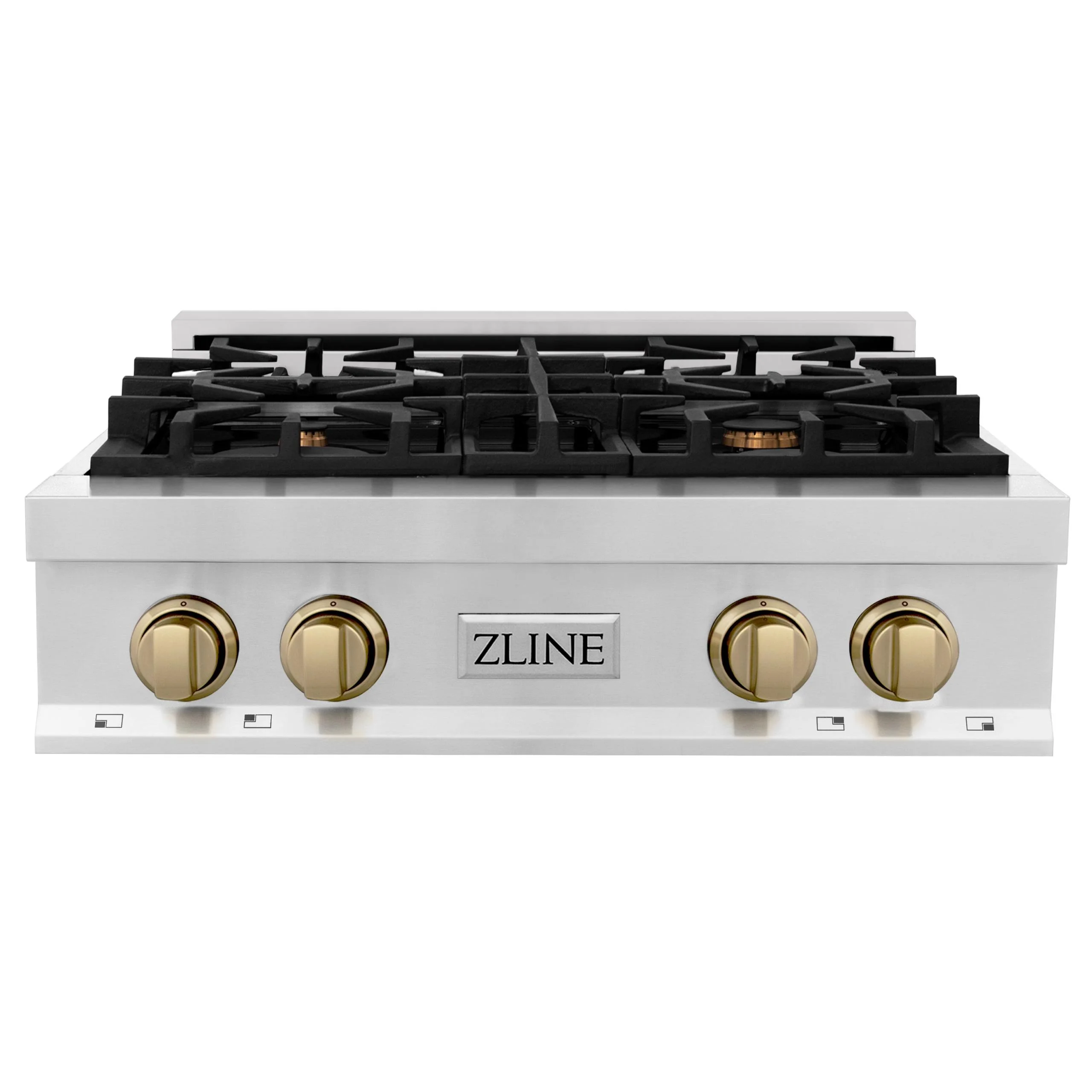 ZLINE 30 in. Autograph Edition Rangetop in DuraSnow Stainless Steel with Matte Black Accents (RTSZ-30-MB)