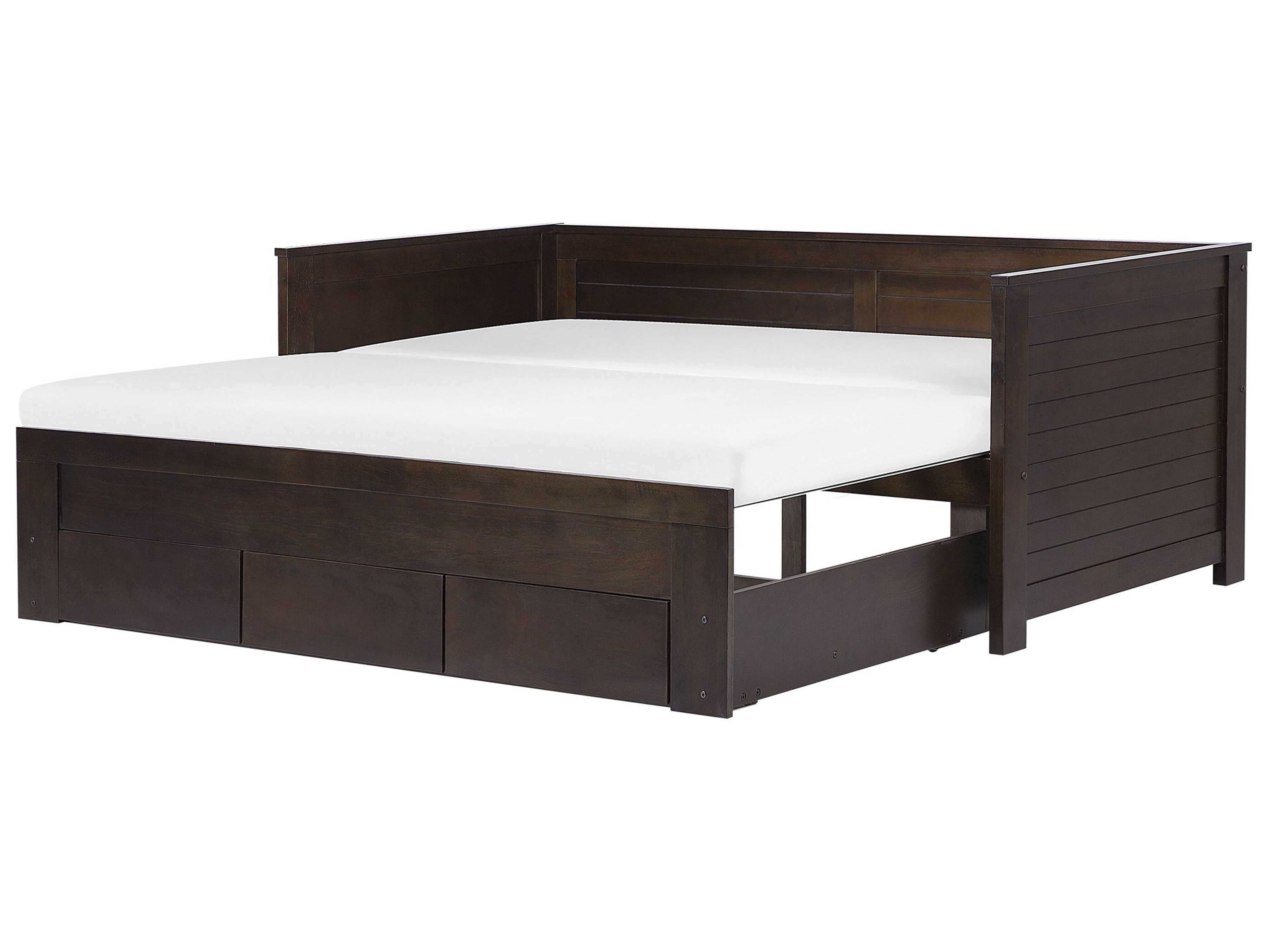 Bed with Storage Drawers Wood CAHORS 90 x 200 cm (EU Single) Dark Brown