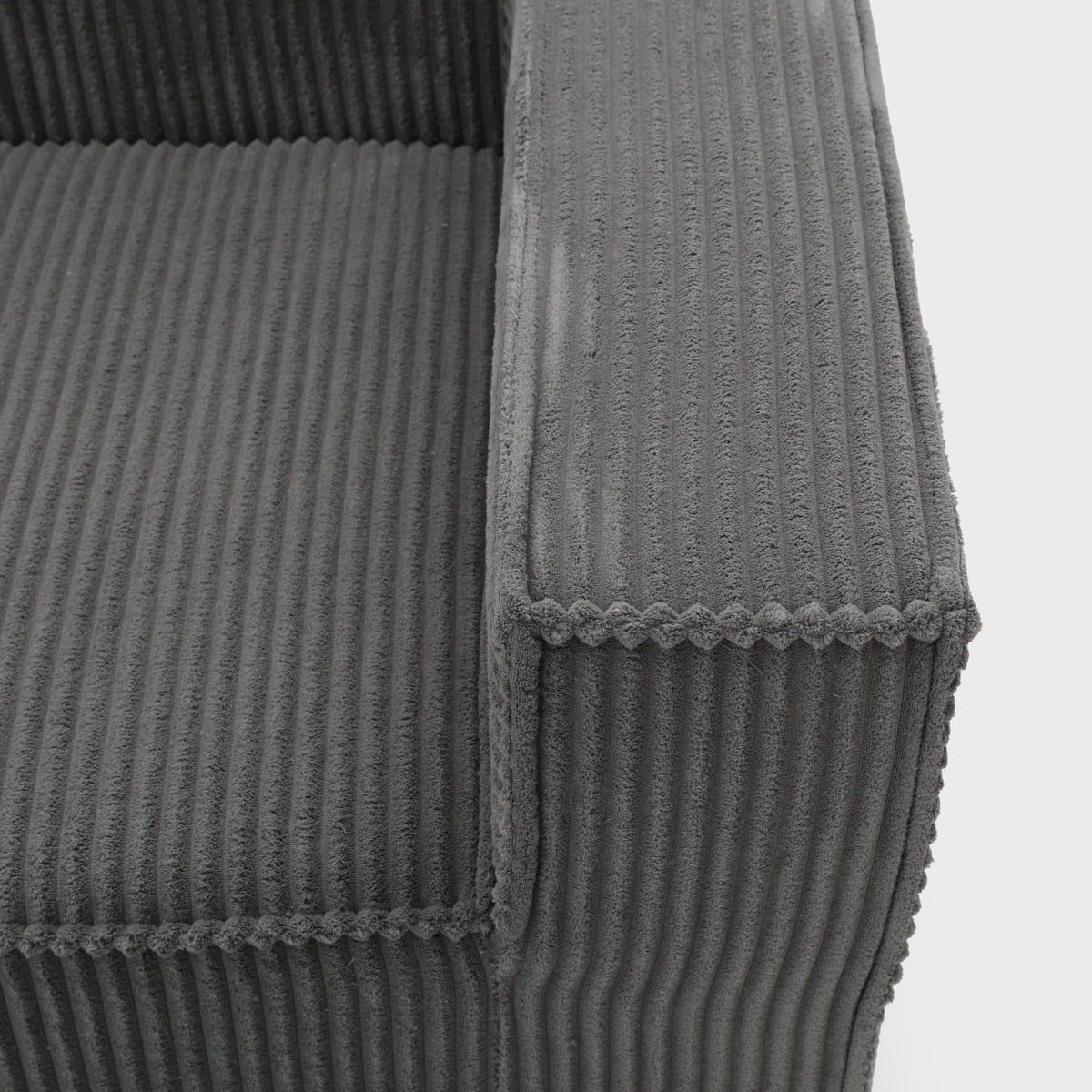 Sofa modułowa LYKKE 3-osobowa jasnoszara piankowa sztruksowa 263x88x73 cm