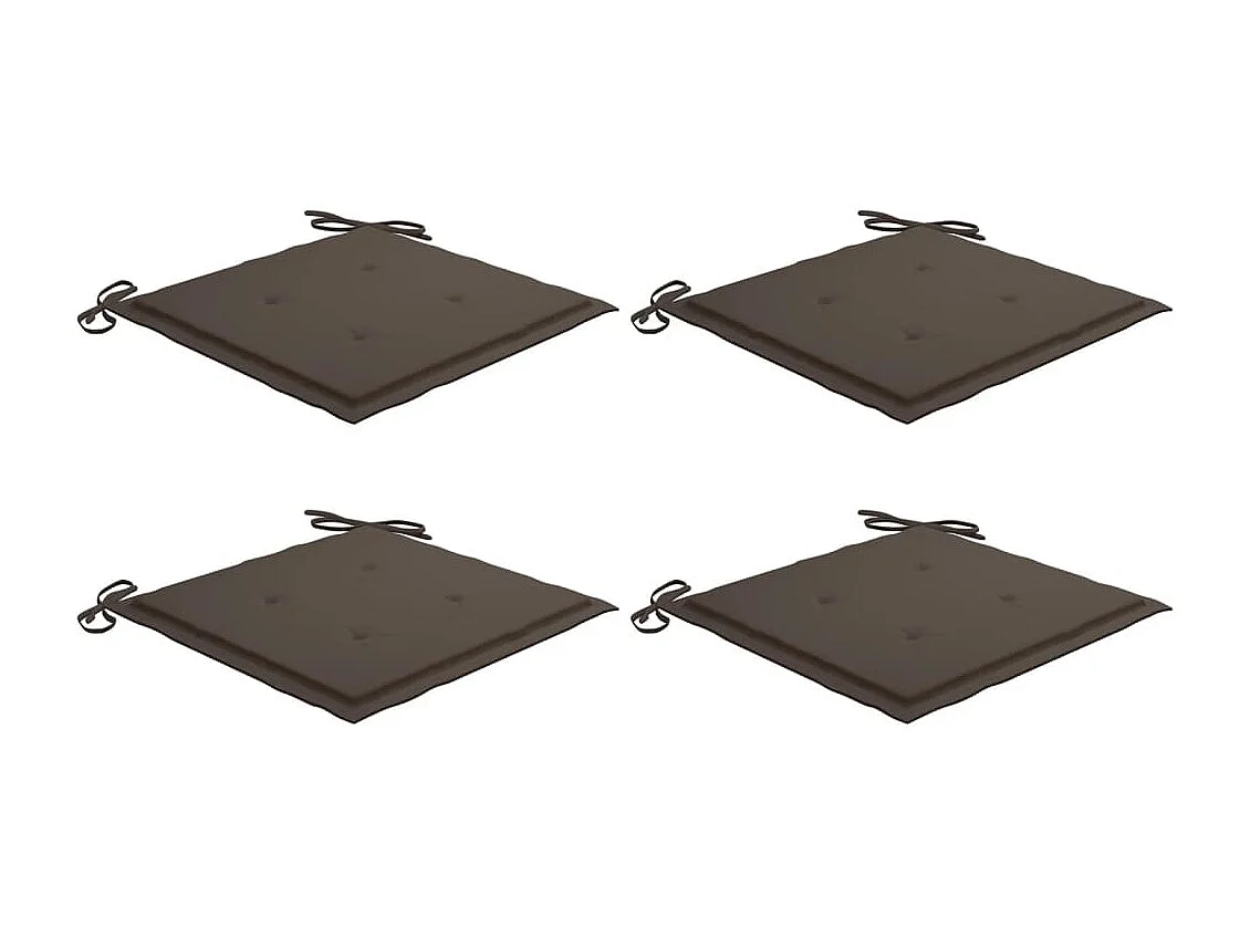 Coussins de chaise jardin lot de 4 taupe 40x40x3cm tissu oxford