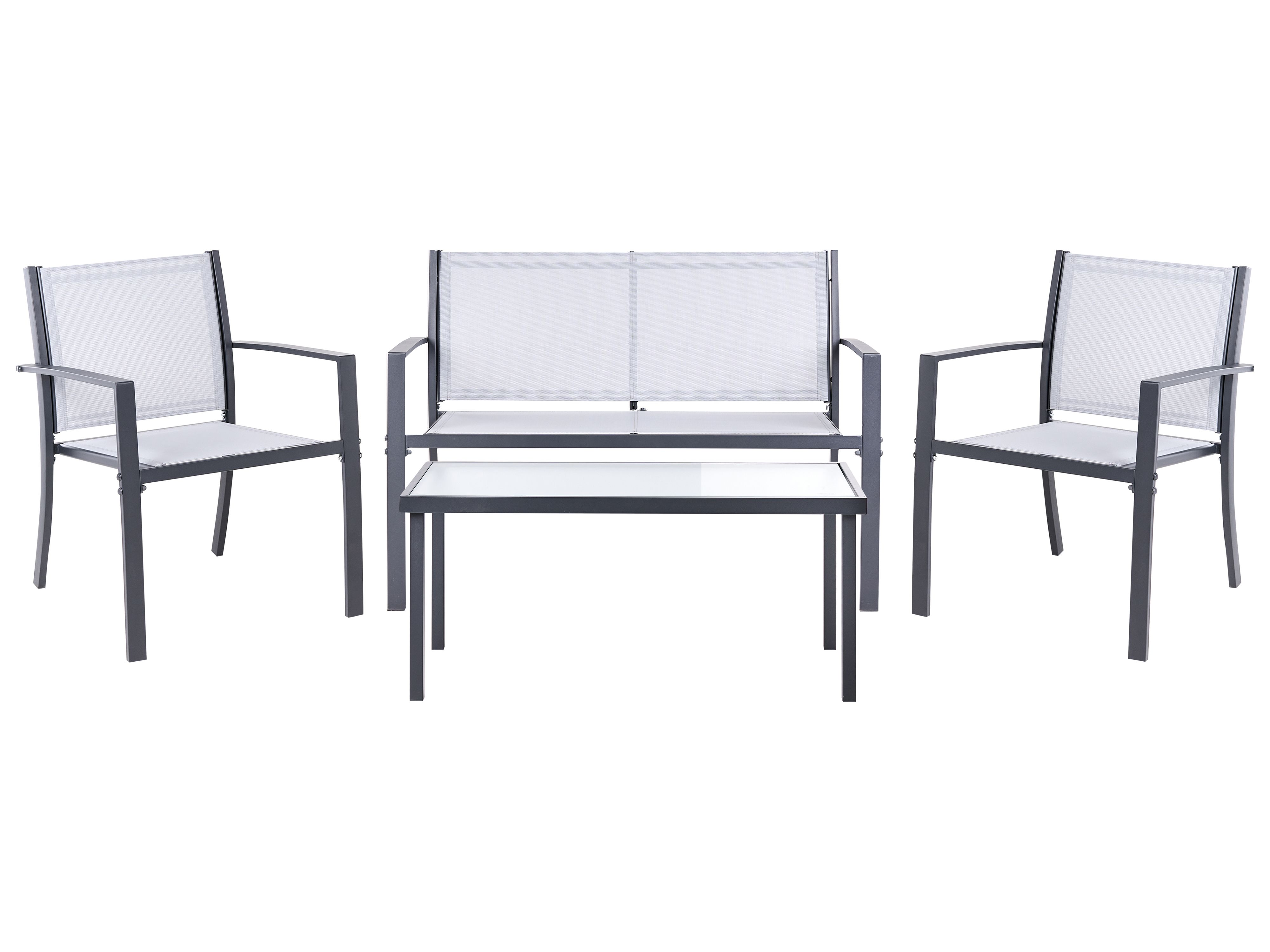 Garden Lounge Set with Table 4 Seater TAVOLETO Metal Grey