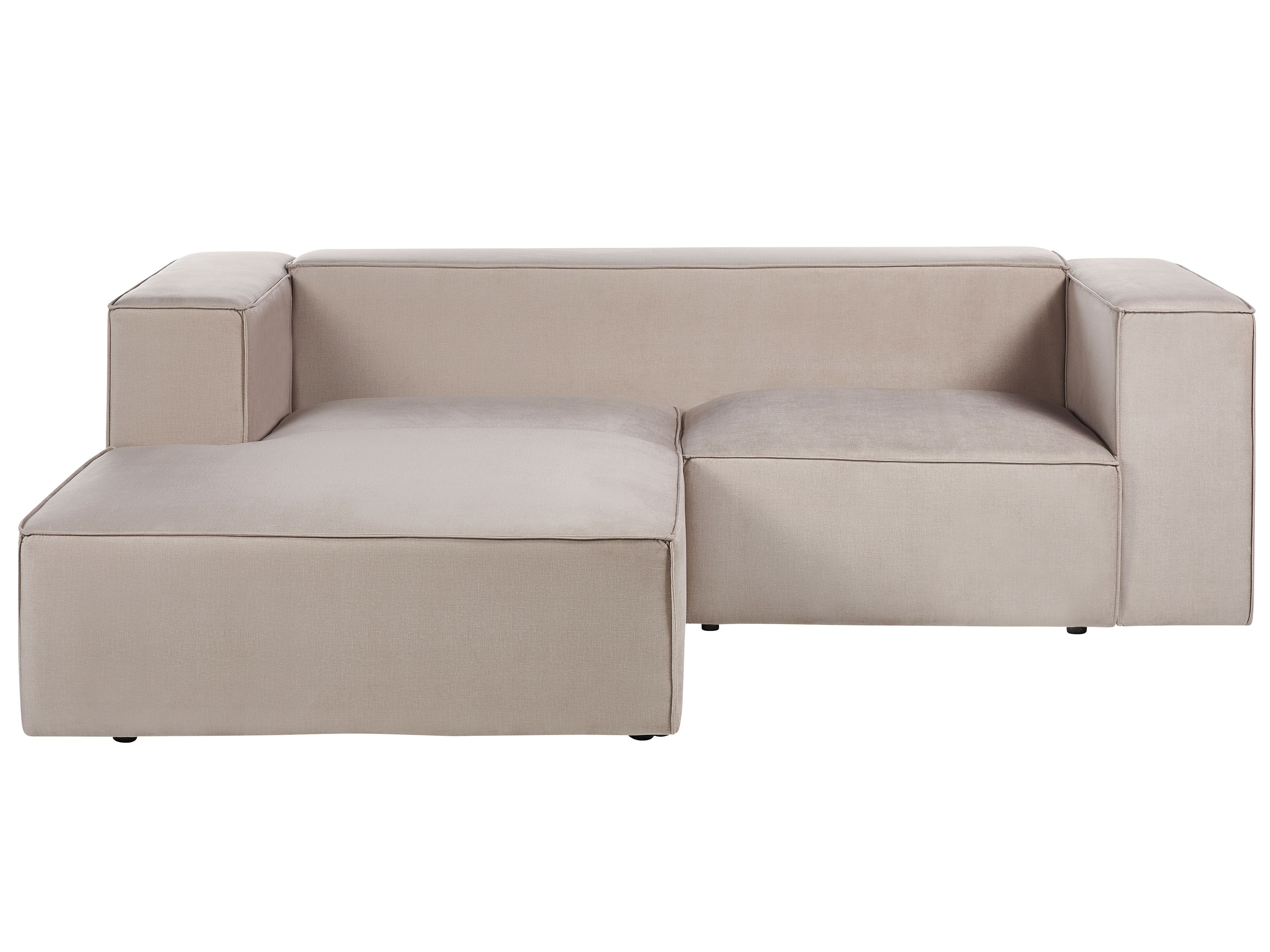 Corner Sofa 2 Seater VERNON Velvet Taupe Right Hand