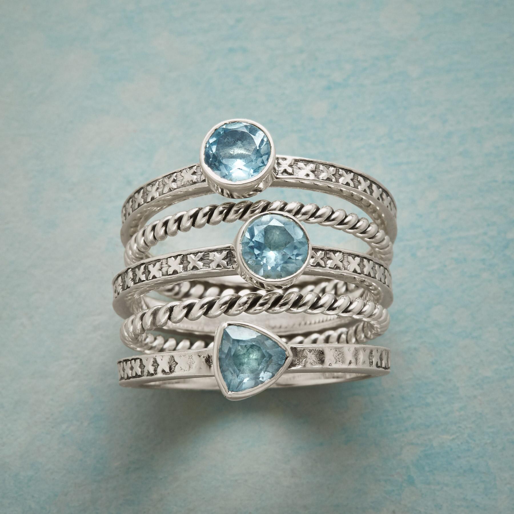 Topaz Twist Rings, Set Of 5 - Sundance Clothing