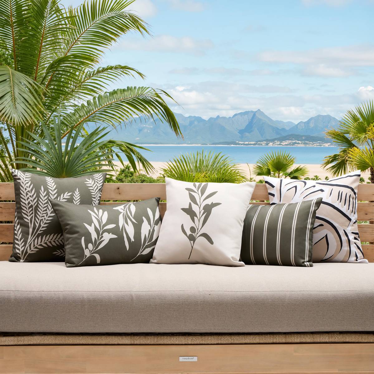 Outdoor Cushion Cover "Tileo" 40 x 40 cm, Polyester, Beige