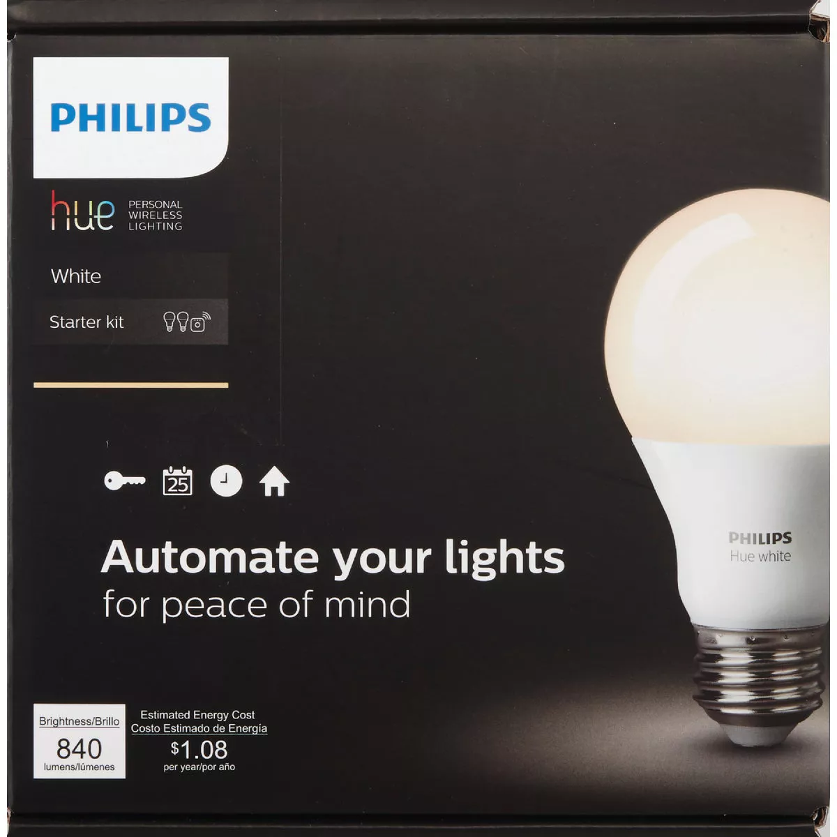 Philips Hue 2-Bulb 60W Equivalent Soft White A19 Medium Dimmable LED Light Bulb Starter Kit