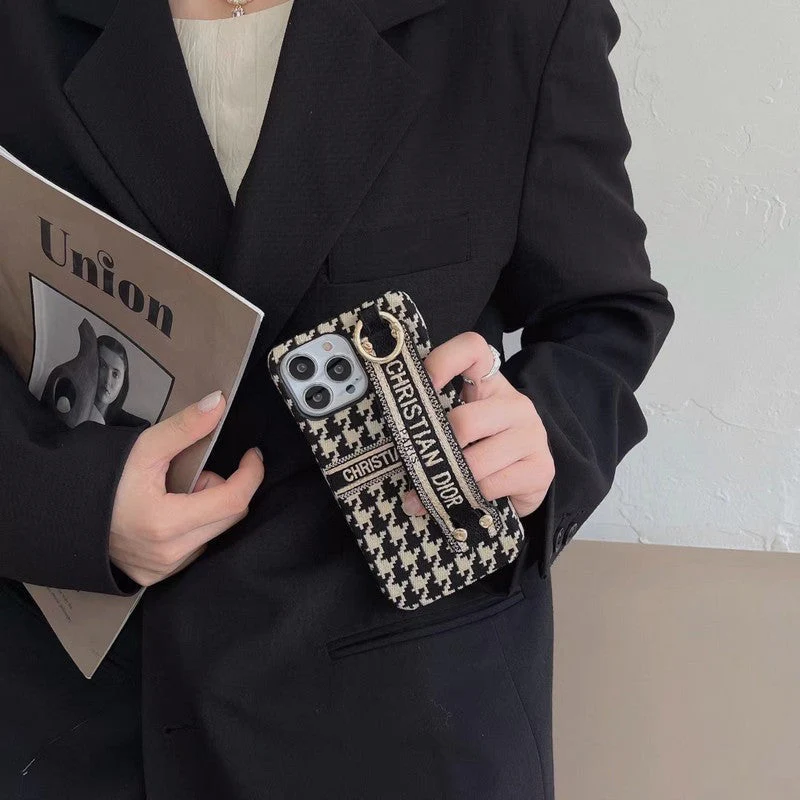 CD Houndstooth Wristband iPhone Case - Wholesale & Influencer
