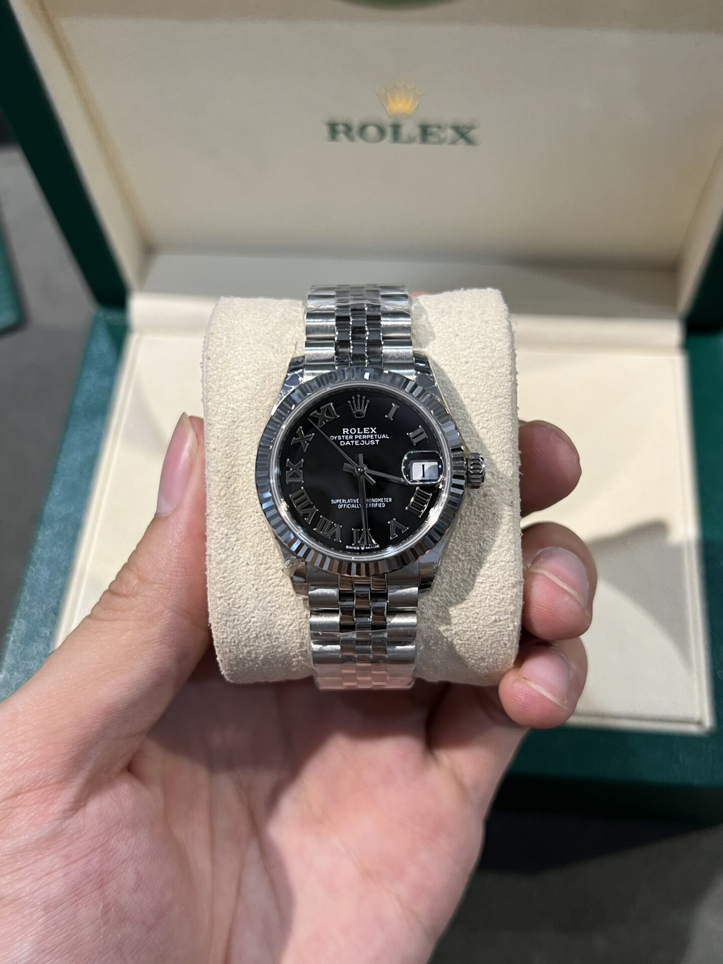 Rolex Replica Watch DateJust Womens Black Dial 31mm - Elite Watch Atelier
