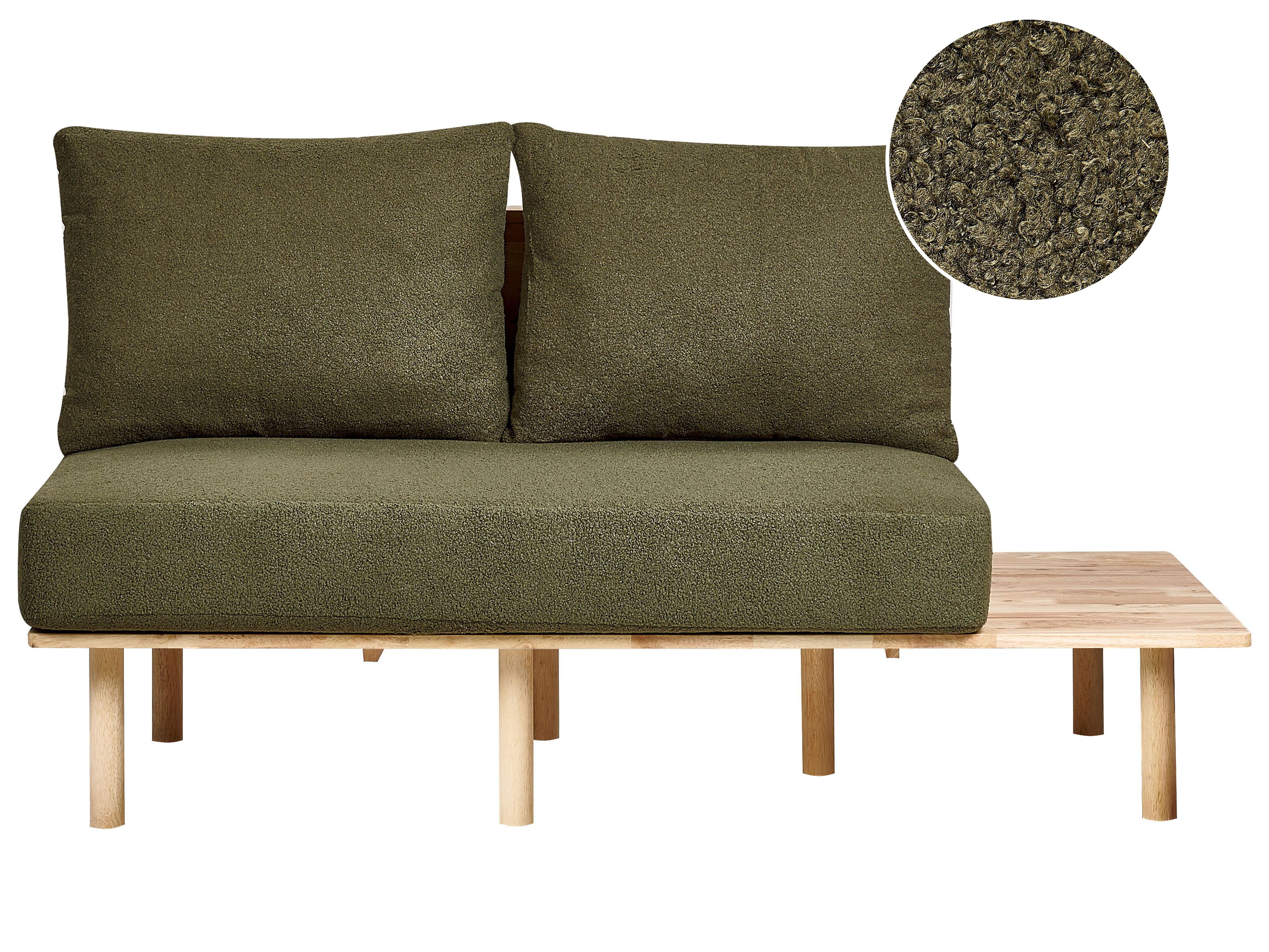 Sofa 2 Seater SALO Boucle Dark Green with Tables