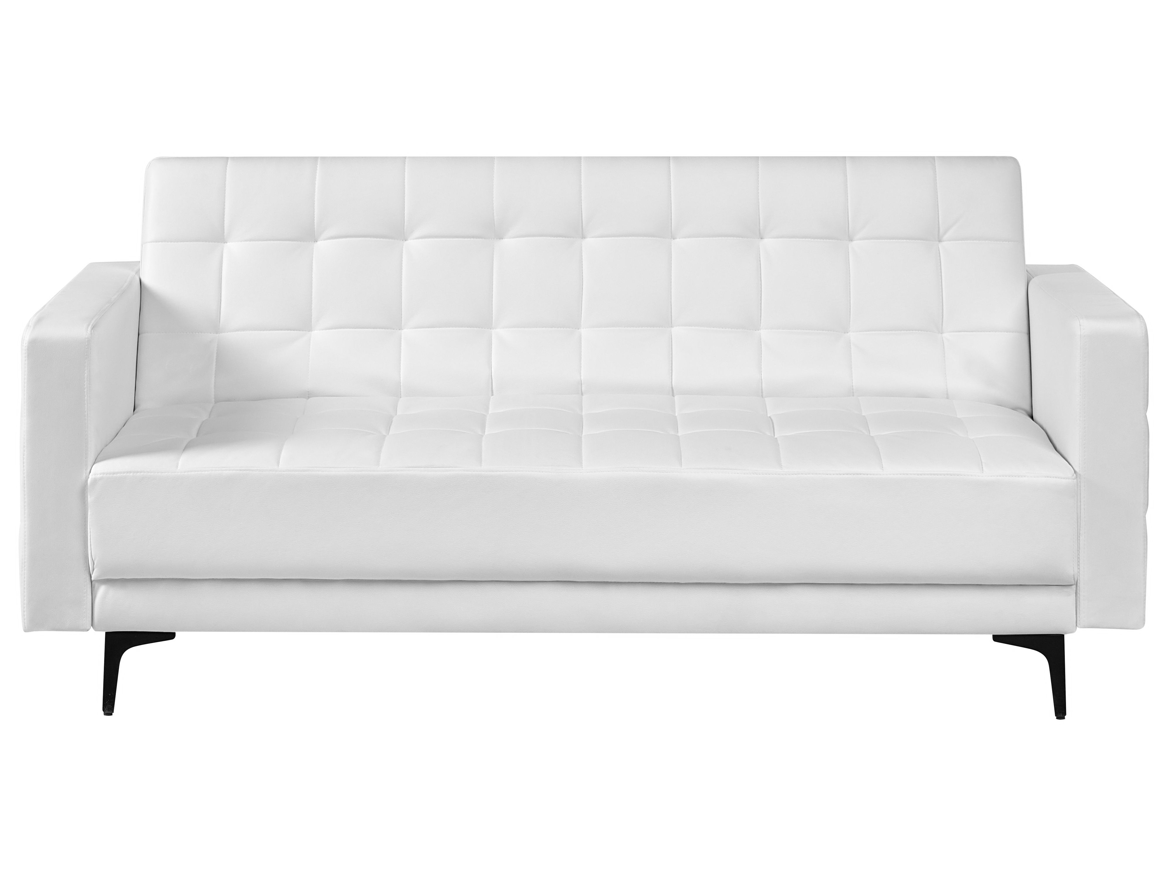 Sofa Bed 3 Seater ABERDEEN Faux Leather White