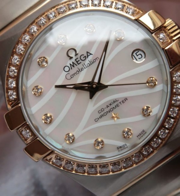 Replica Omega V6 Constellation 123.20.35 Diamonds Bezel White Dial - Top club