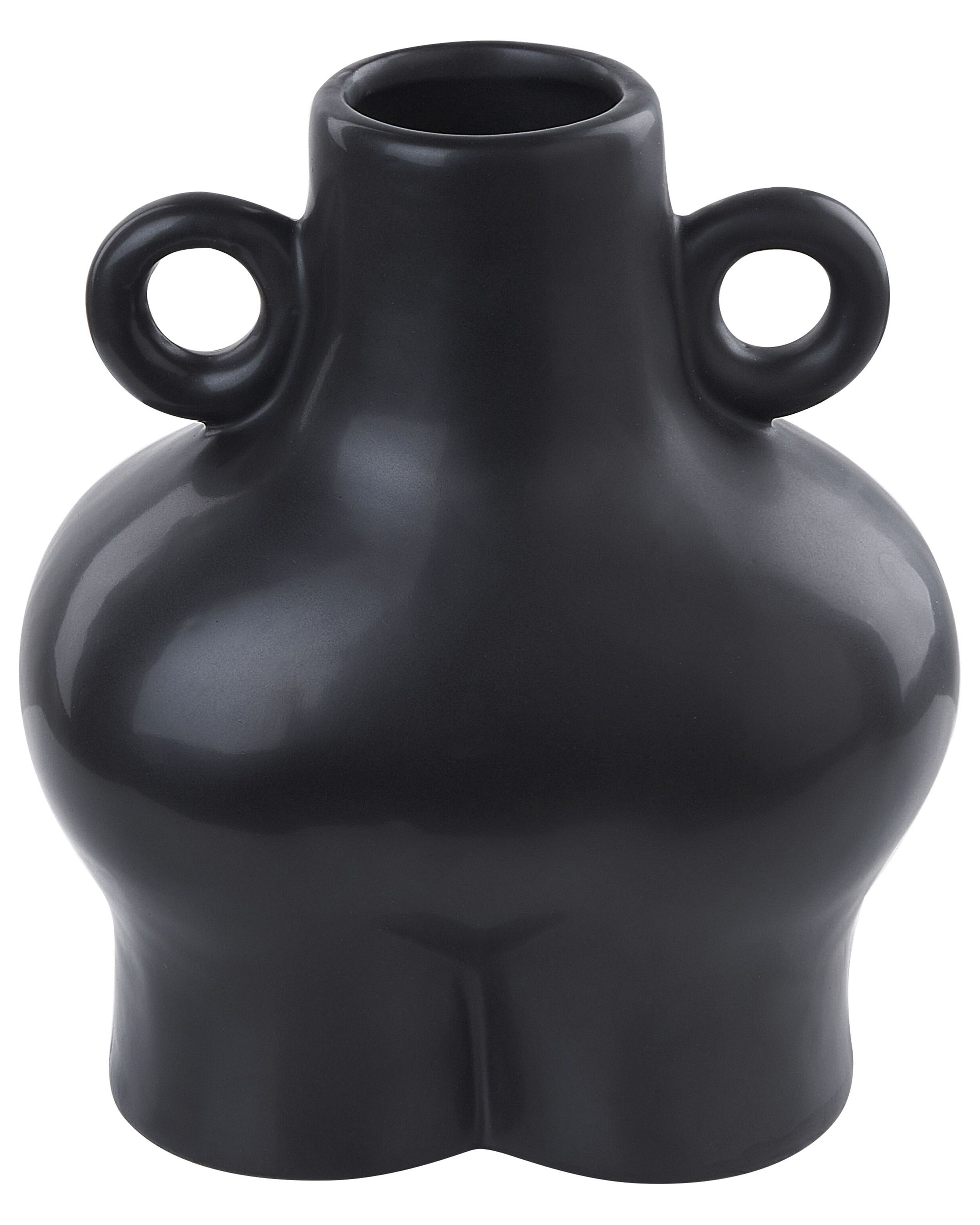 Flower Vase NAFPLIO Ceramic 20 cm Black