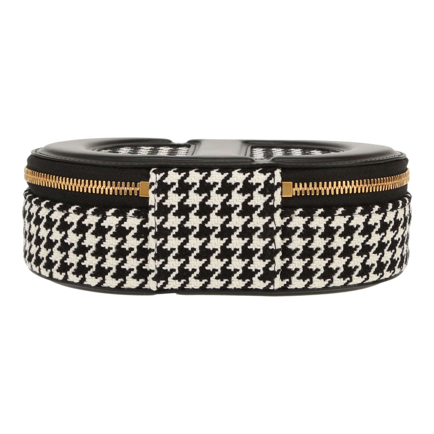 Dior Ovale CD shoulder bag in black and white canvas and black leather1:1High-quality replica