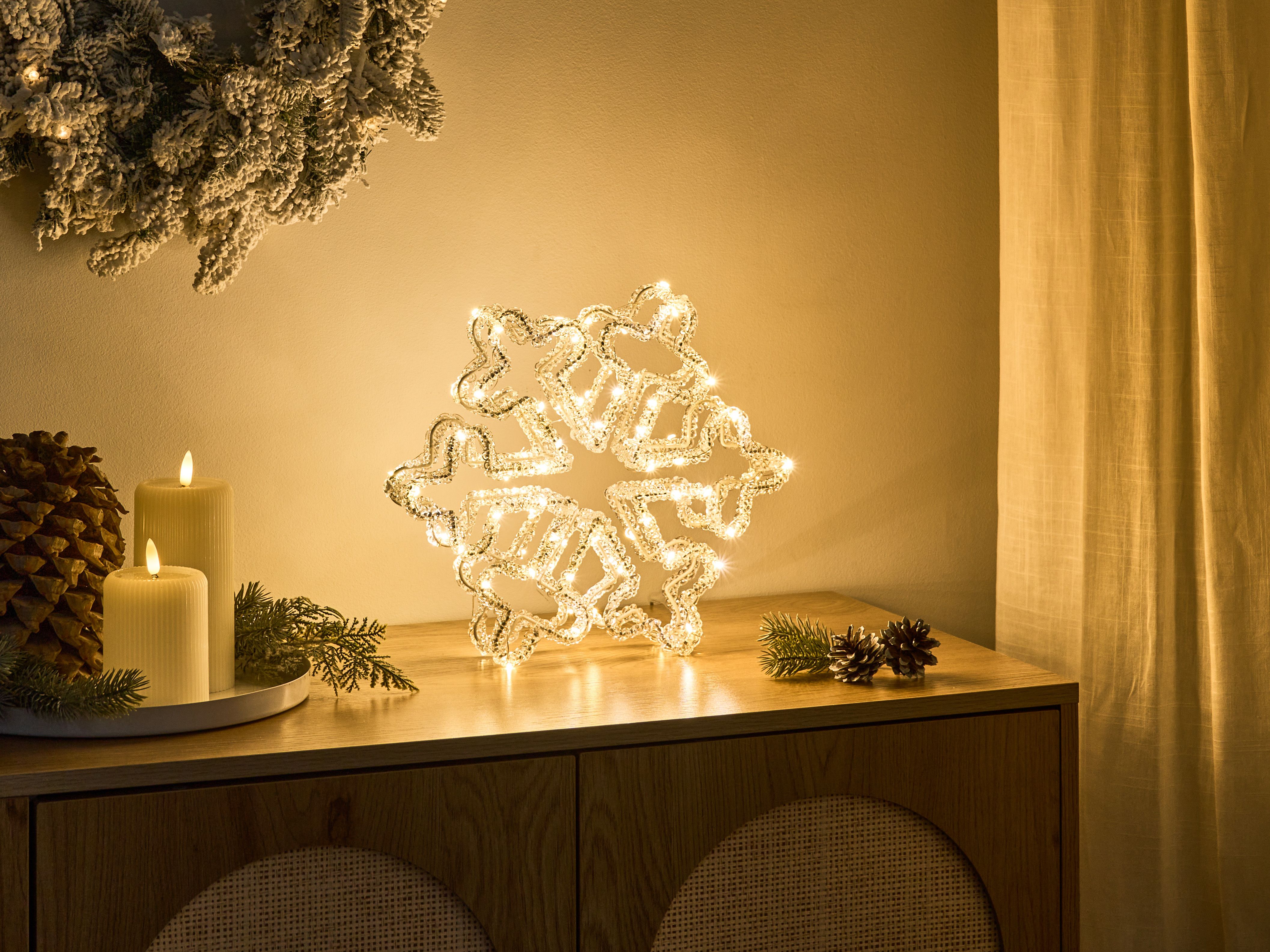 Outdoor Decoration LED SILVERAN Snowflake 28 cm White
