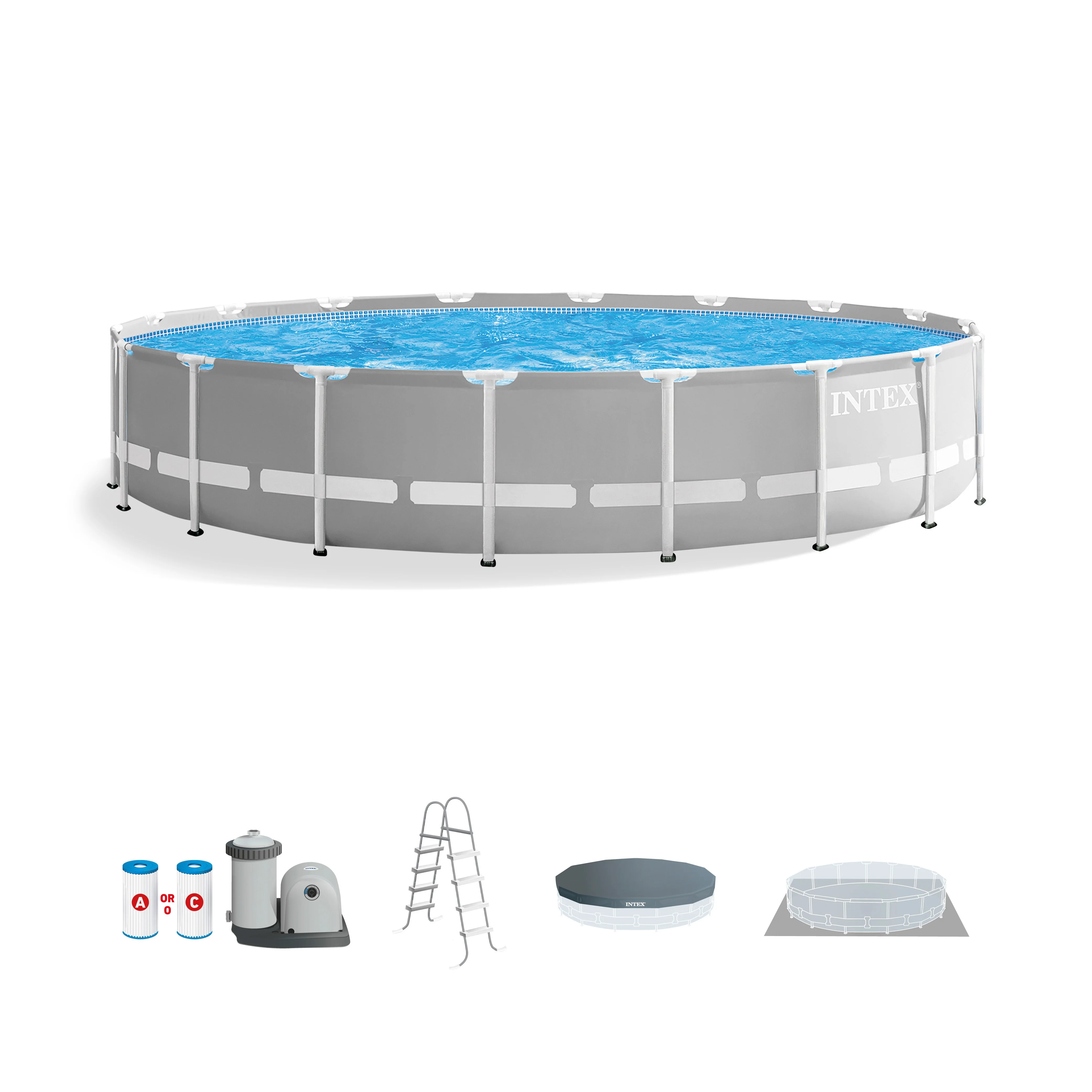 Intex 26719EH 14ft x 42in Prism Frame Above Ground Swimming Pool with Pump - Image 19