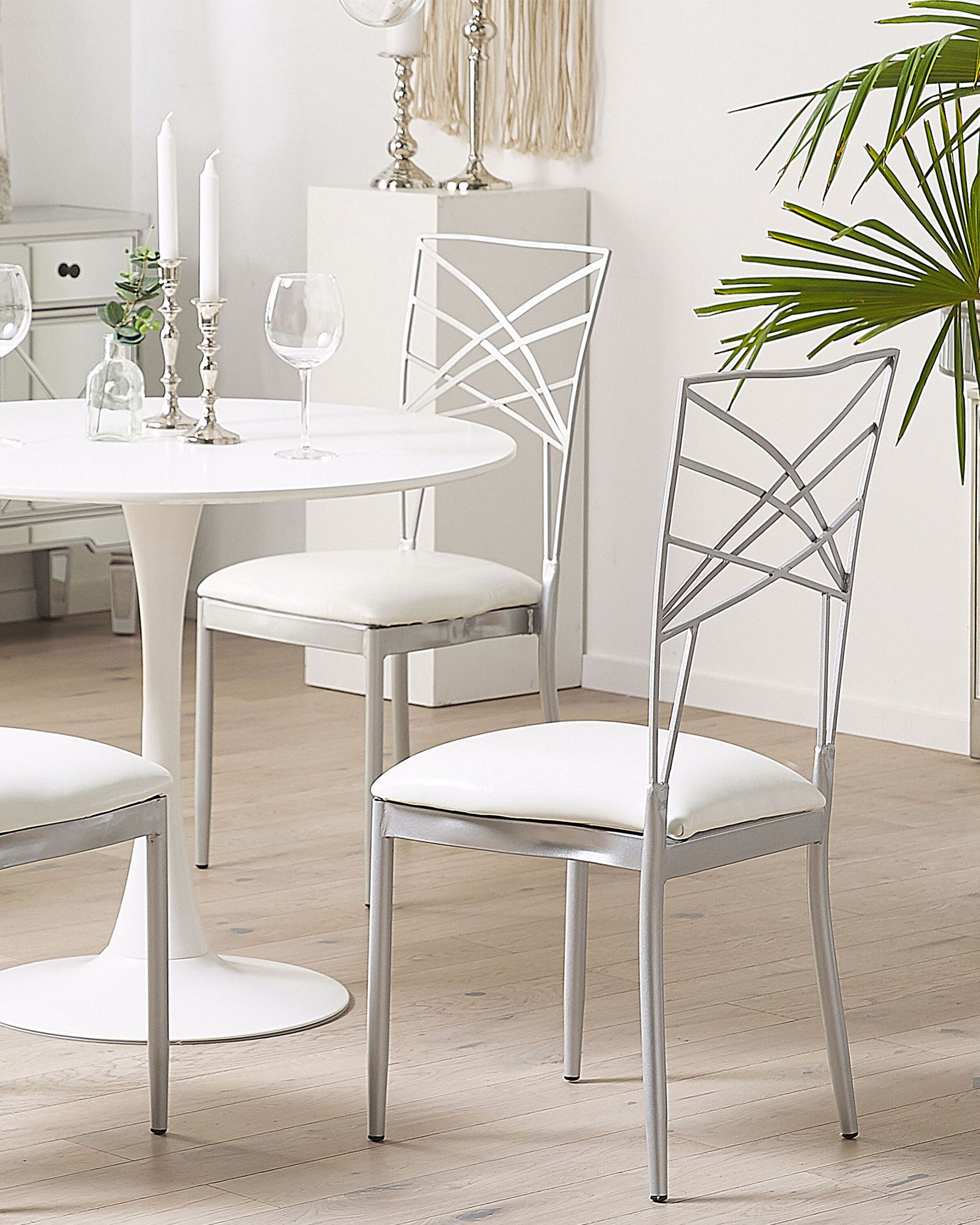 Set of 2 Dining Chairs GIRARD Metal Silver
