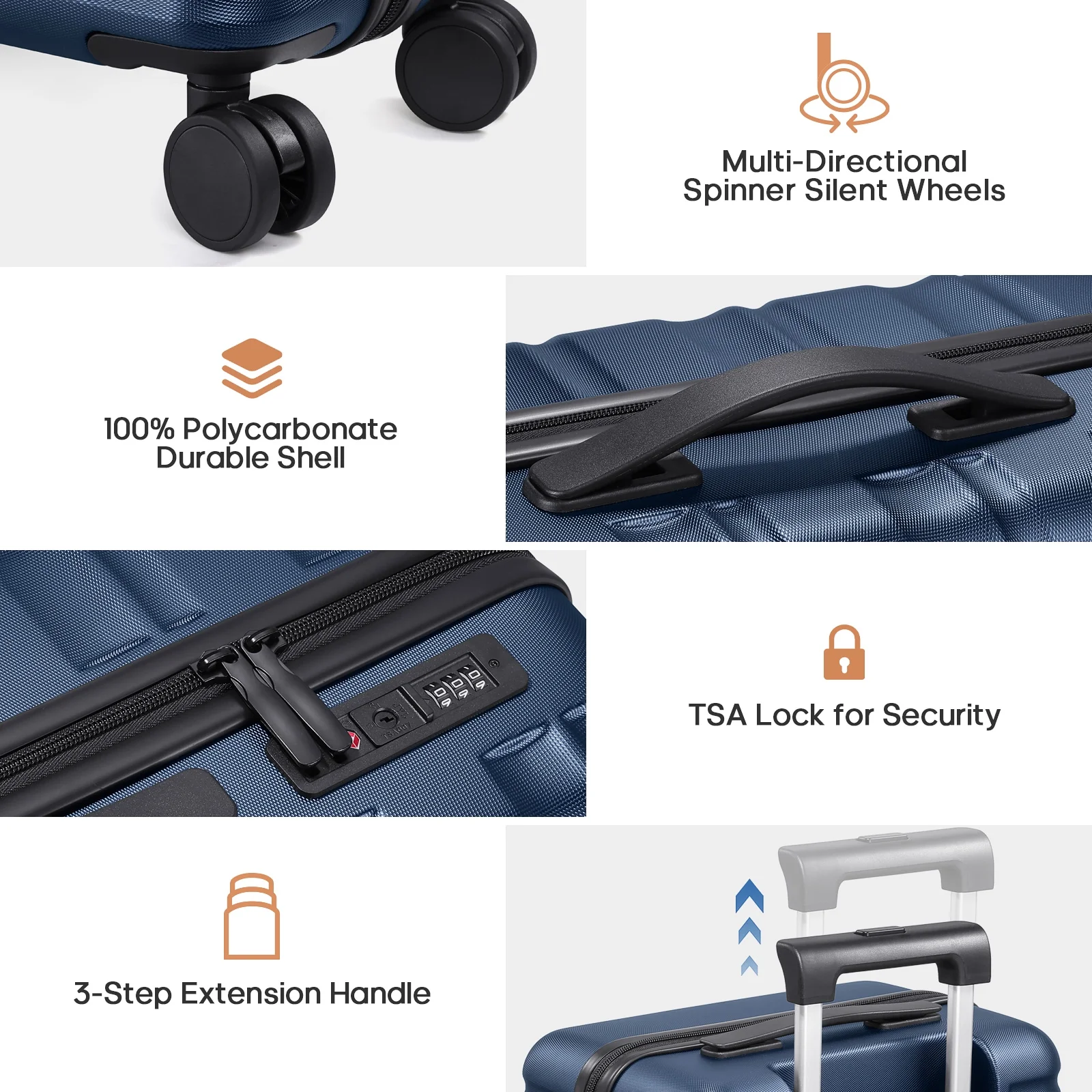 MIUSSE Luggage Sets 3 Piece, 20 Inch Carry On Luggage with Wheels, 100% PC Hardshell Suitcase with TSA Lock, Carry On Suitcases Airline Approved With Travel Backpack for Men Women - Image 53