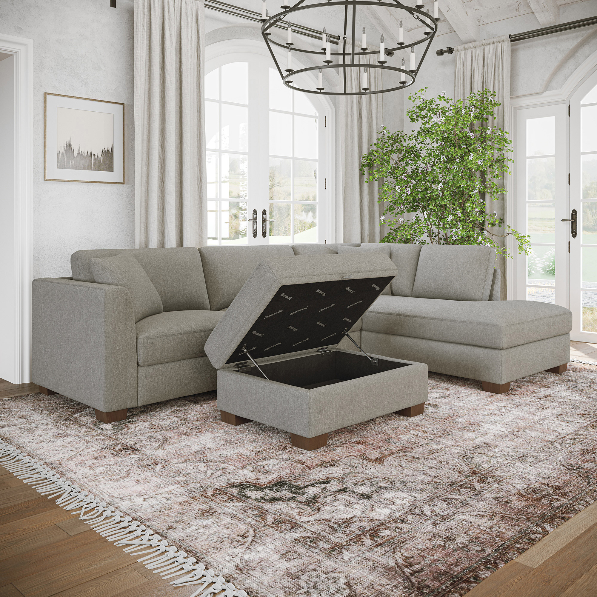 Thomasville Walsen Sectional with Storage Ottoman - Image 3