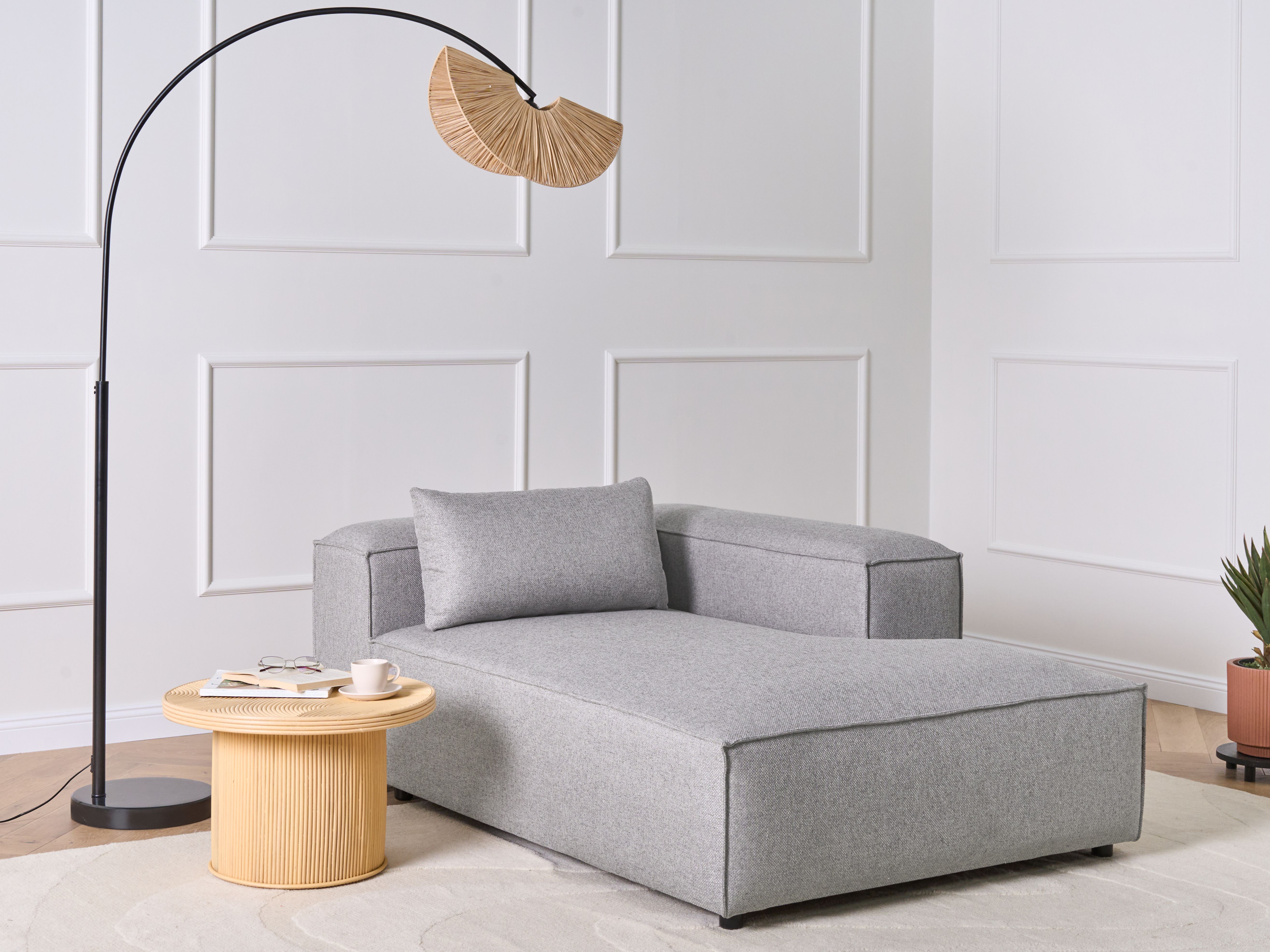 Left-Hand Chaise Lounge BRANDE Grey