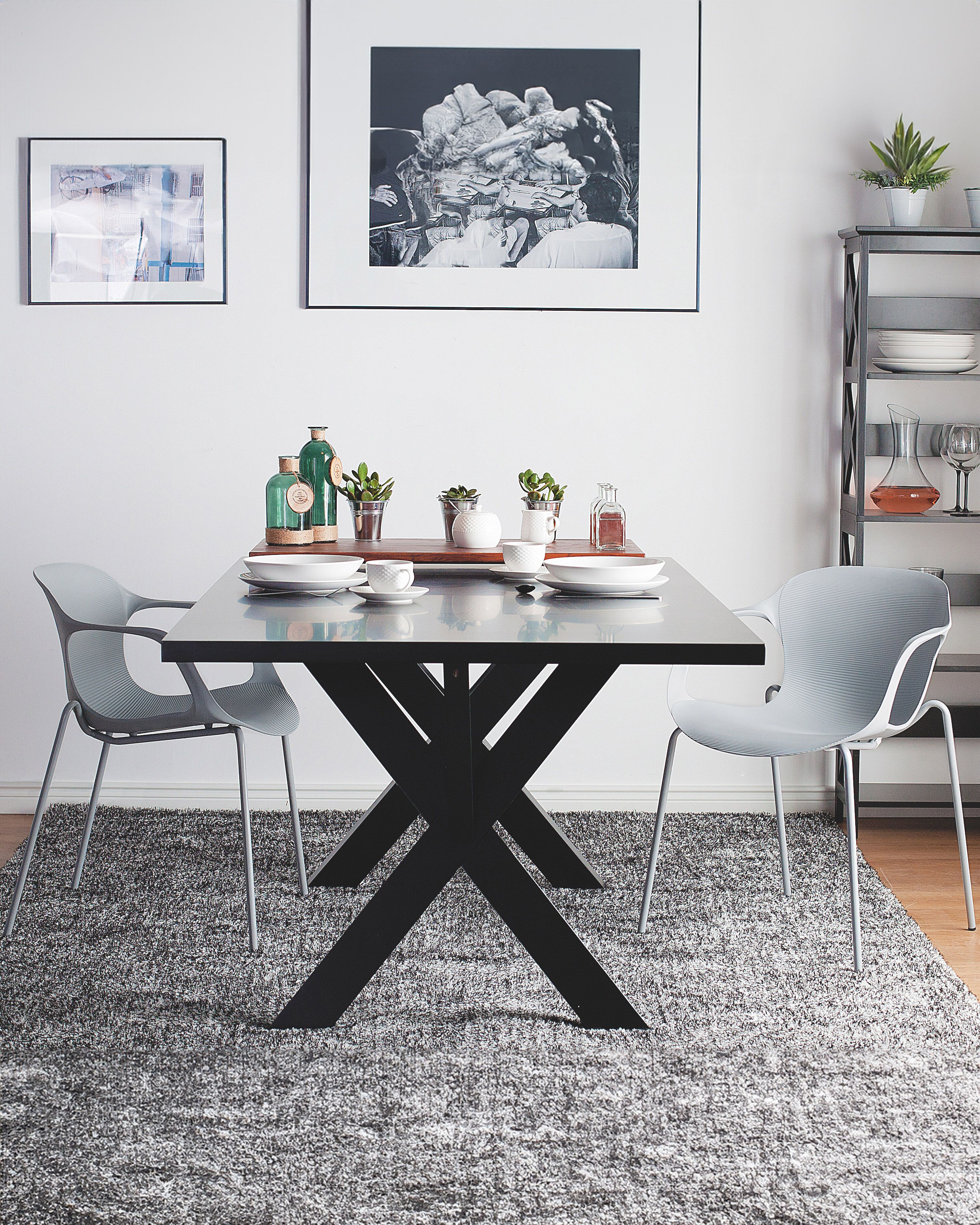 Set of 2 Dining Chairs ELBERT Light Grey