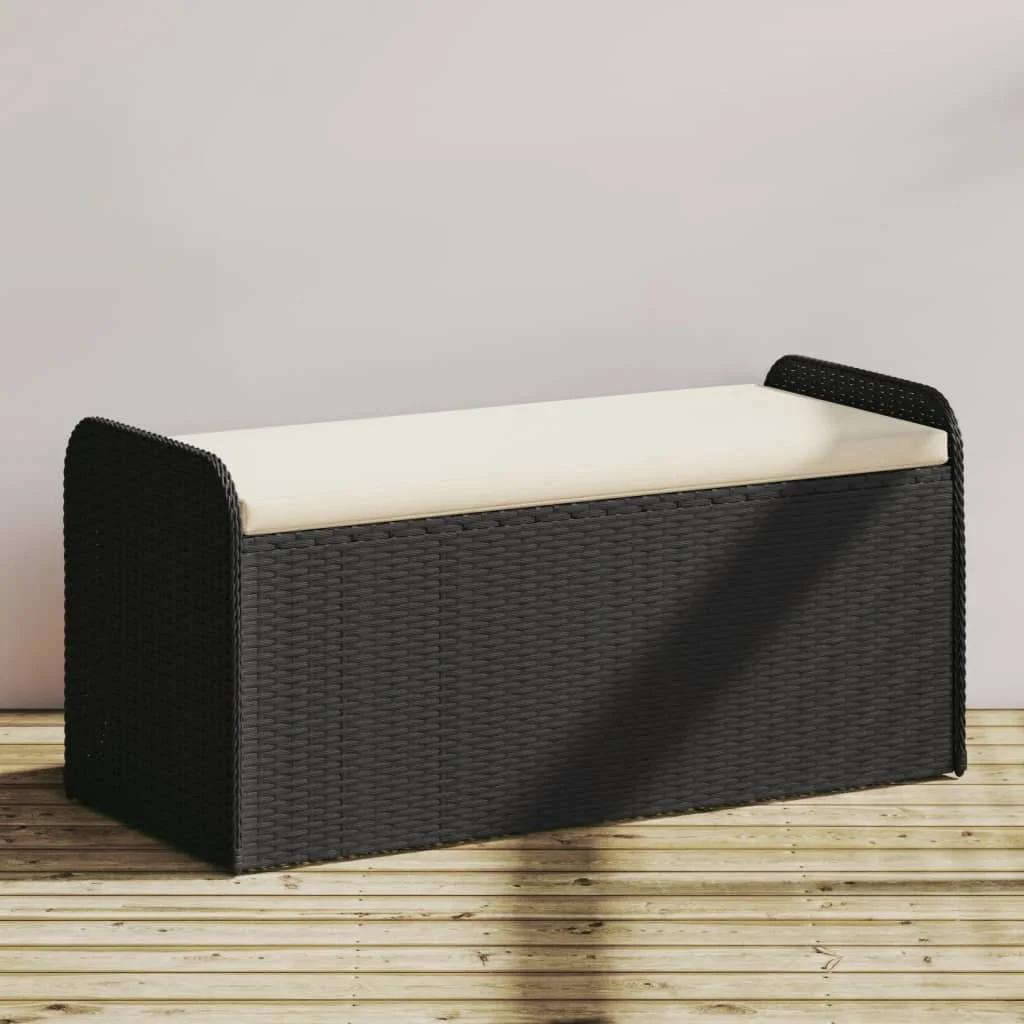 vidaXL Storage Bench with Cushion Outdoor Garden Seat Furniture Poly Rattan - Image 63