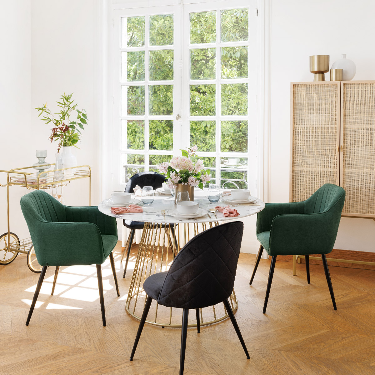 Chair "Slano", velvet Velvet, Black