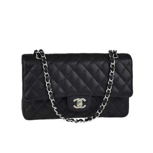 Chanel Classic Medium Blue Lambskin Rainbow Hardware – CB0311:1High-quality replica