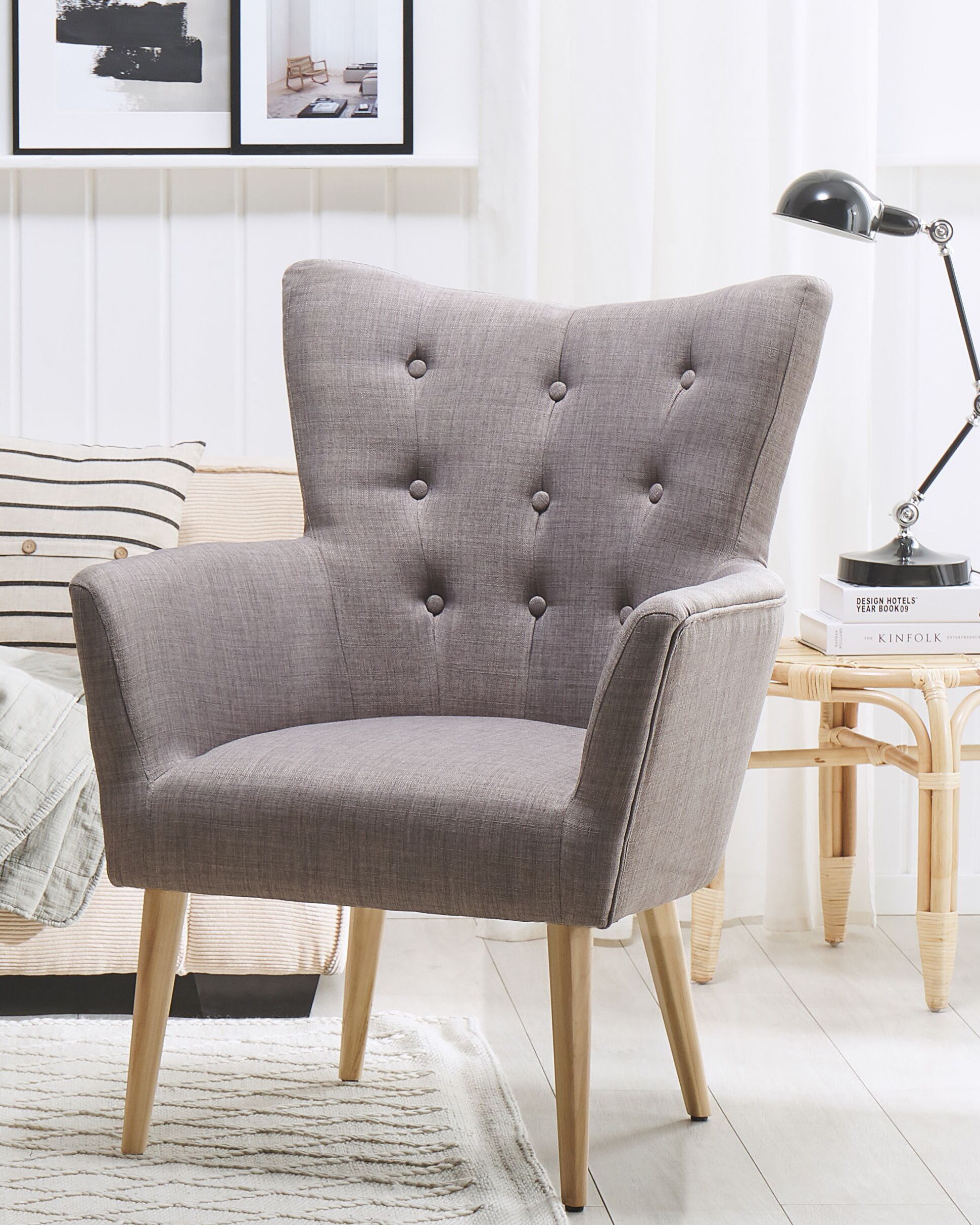 Armchair ANGEN Fabric Light Grey