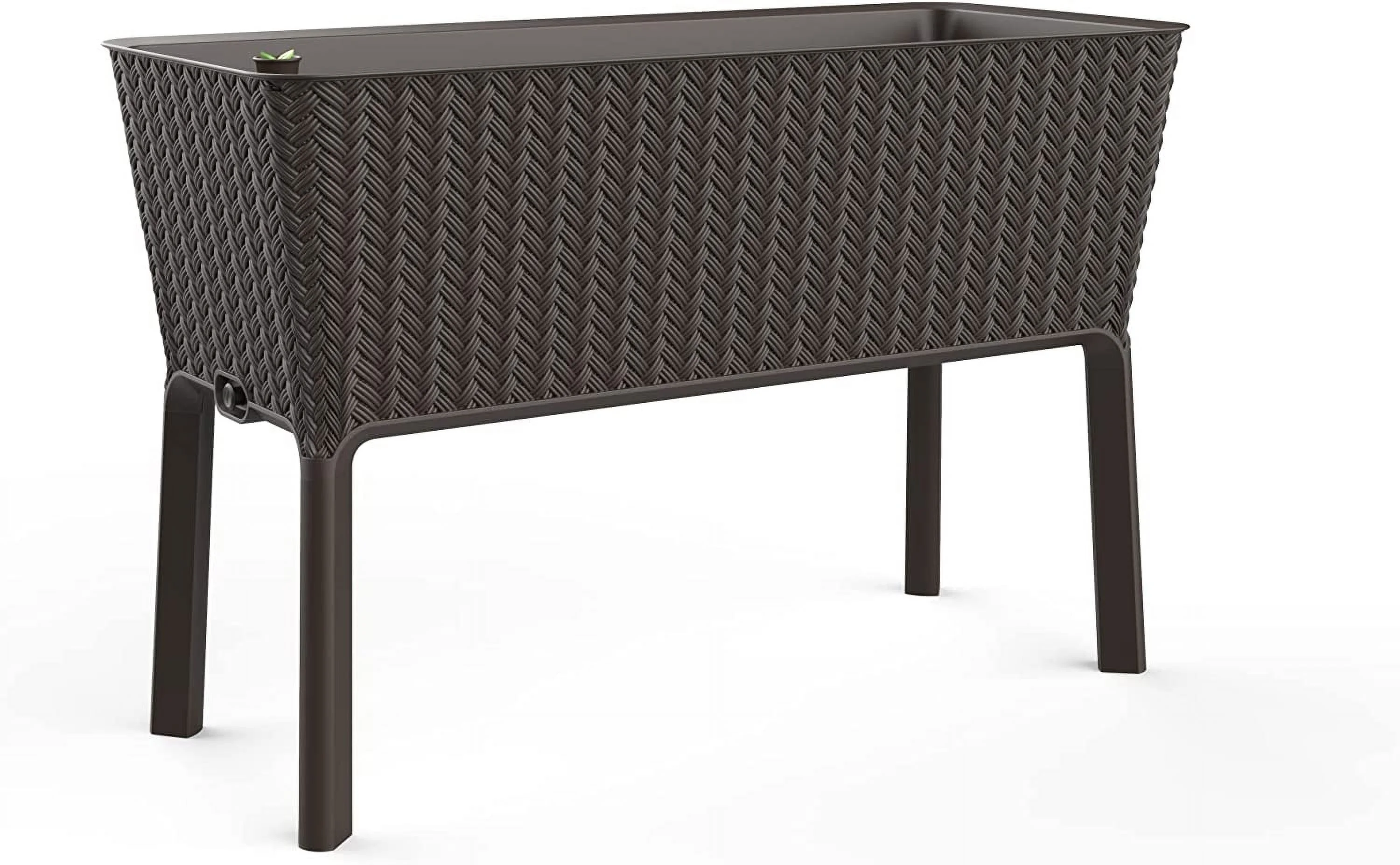 Keter Splendor 31.7 Gallon Raised Garden Bed with Self Watering and Drainage, Grey - Image 10