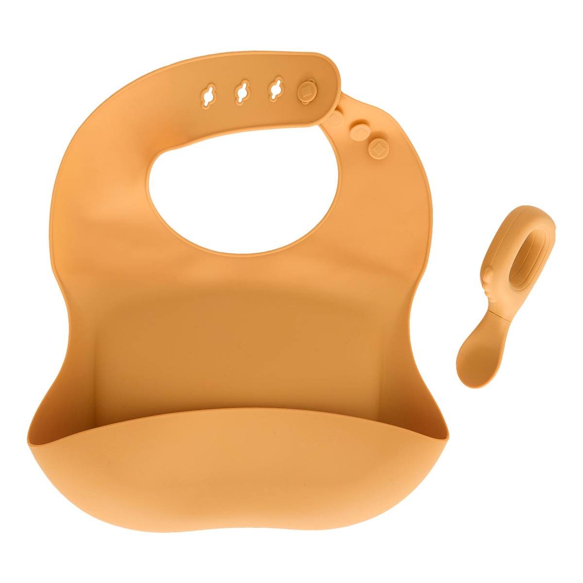 Child Bib Set "Yum" 2 pieces, Ochre
