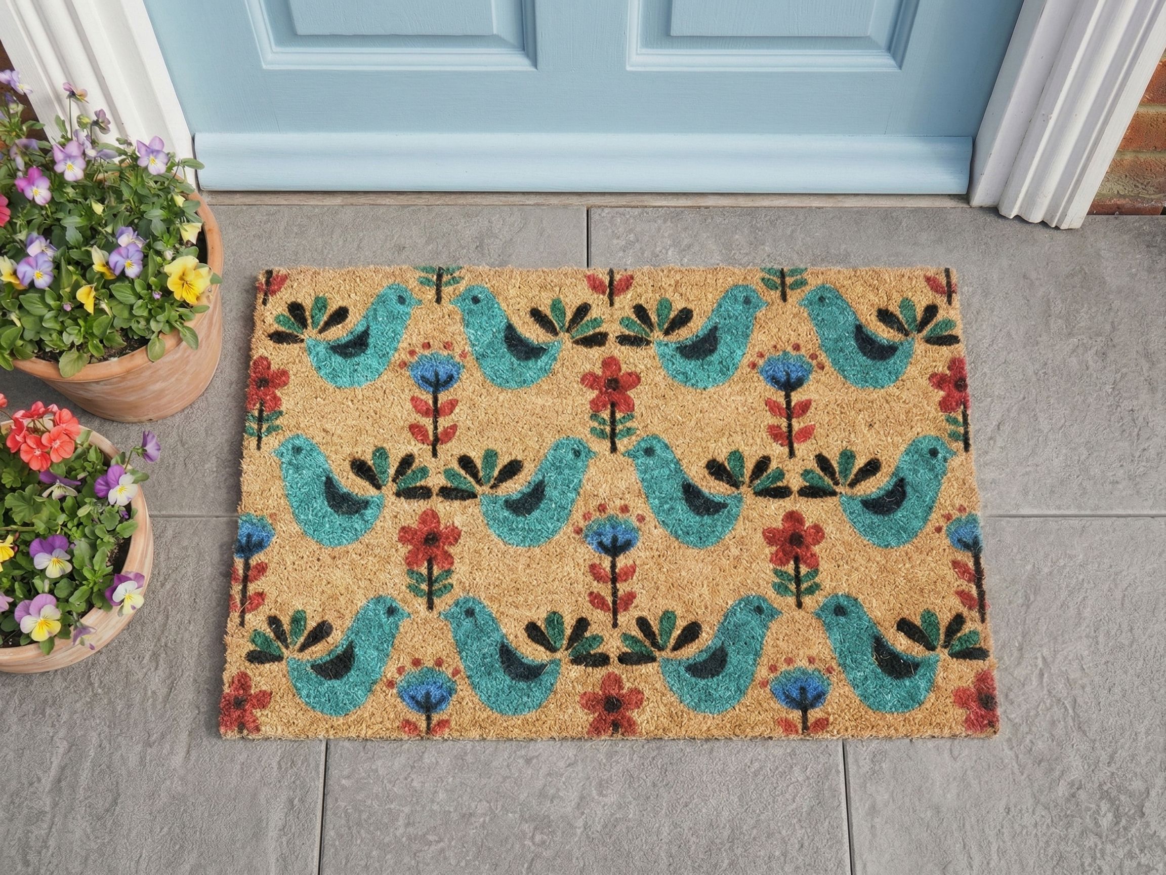 Doormat TANANA Multicolour 50 x 80 cm Bird Coir