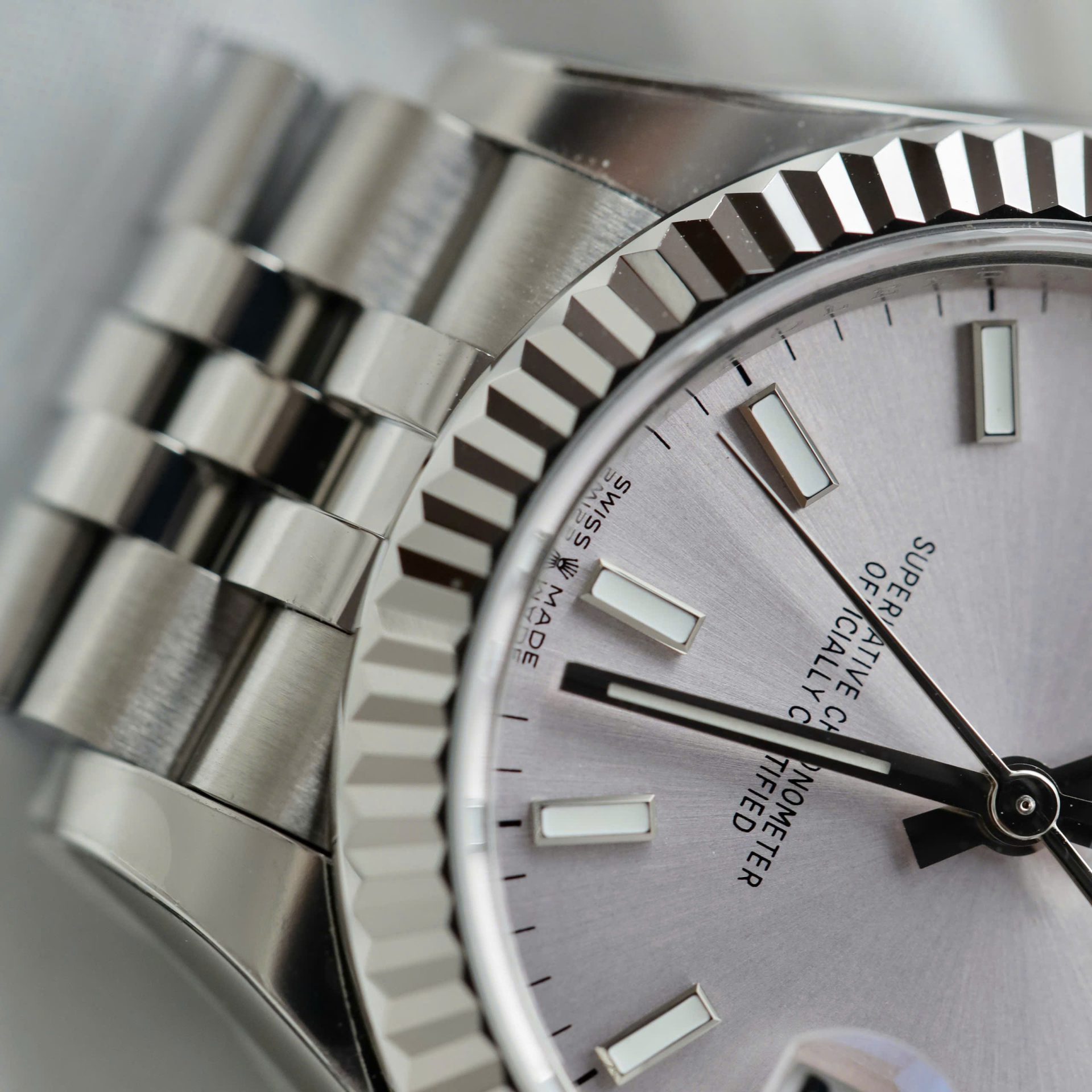Rolex DateJust Replica Watches Sillver Dial Jubilee Strap THB Factory 31mm - Elite Watch Atelier
