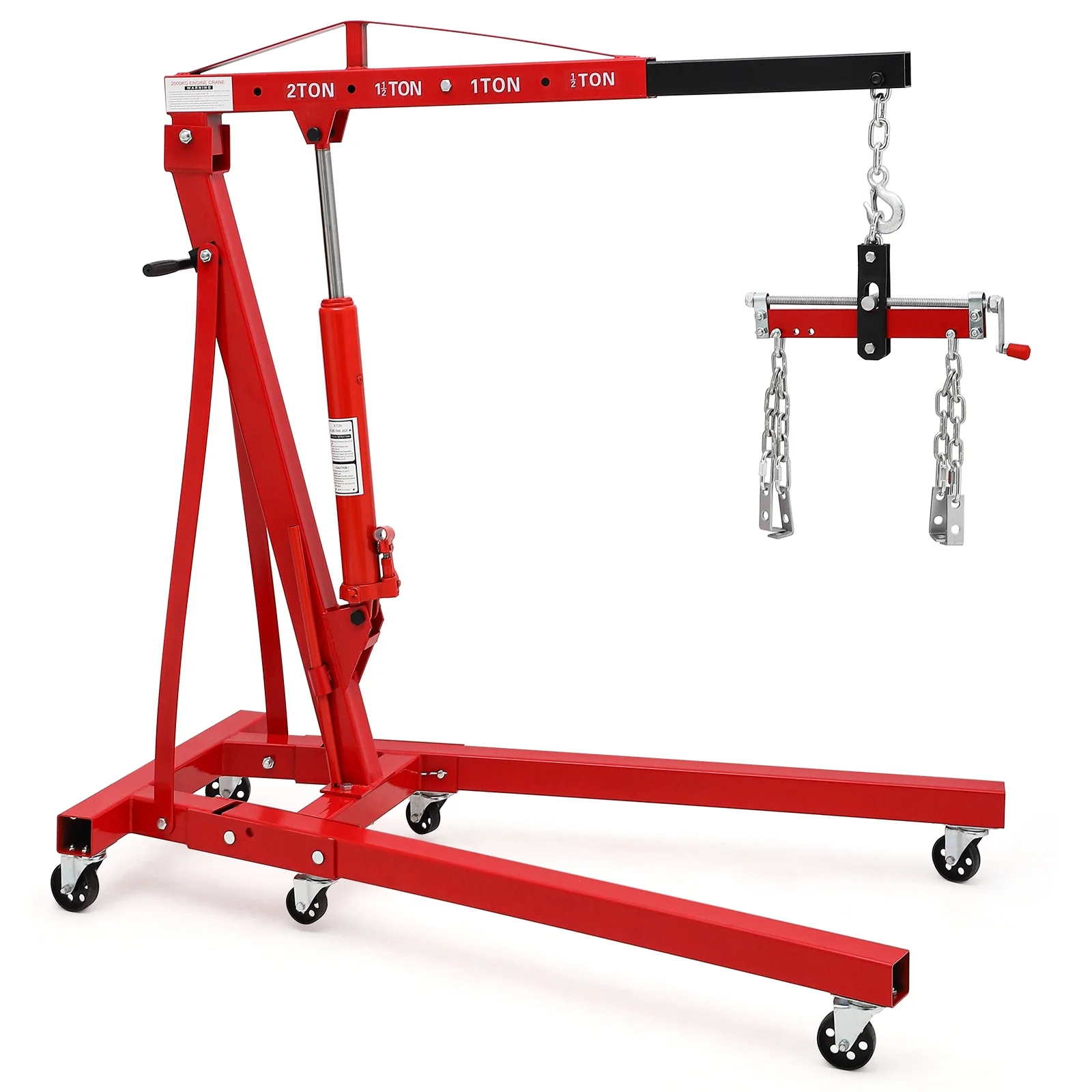 JoanKaren Hydraulic Engine Hoist,4400lbs Max Weight,Folding Engine Lift Shop Crane with Lever and 6 Steel Caster Wheels,Yellow - Image 22