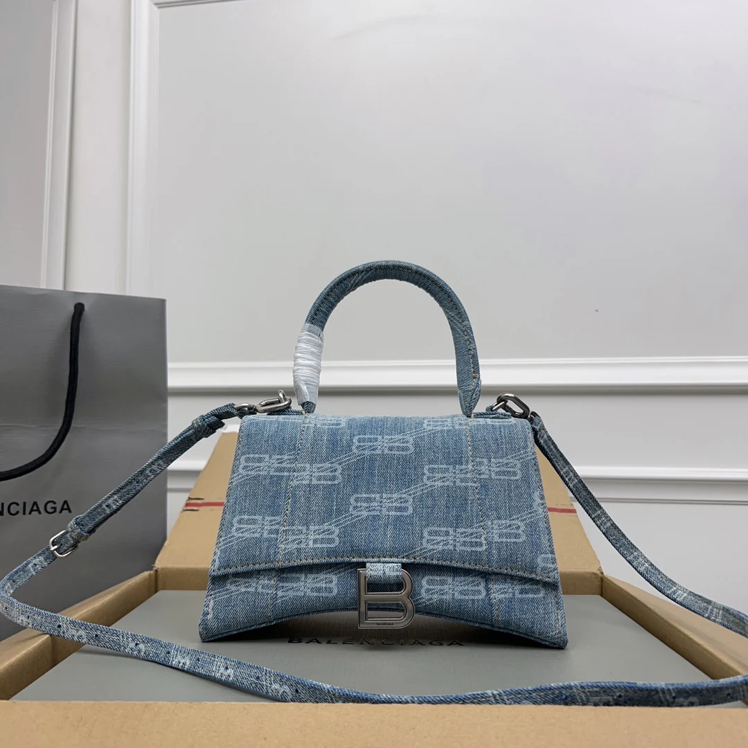 Balenciaga BB Monogram Pattern Handbag with Silver Hardware for Luxury Fashion Style No.2258 - Replicaclubs