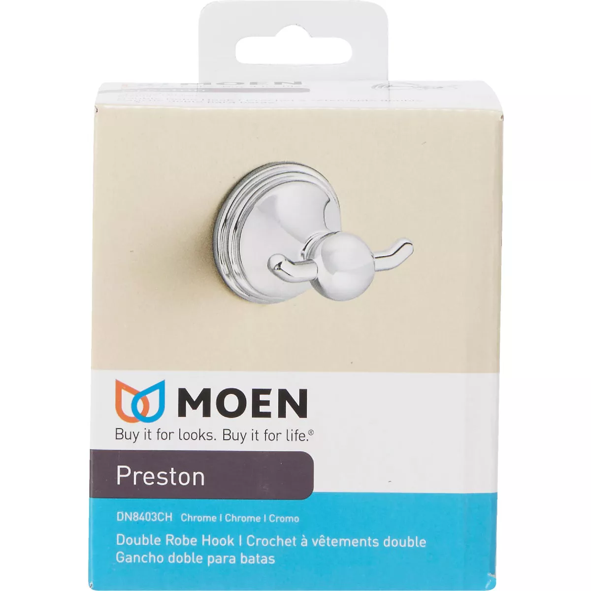 Moen Preston Double Robe Hook, Chrome