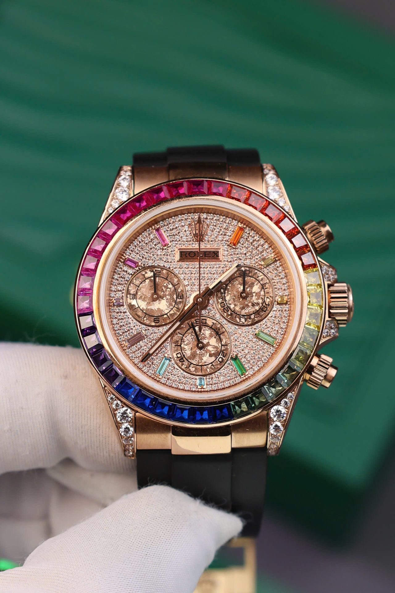 Rolex Daytona Rainbow Copies Watch Rubber Strap MS Factory 40mm - Elite Watch Atelier