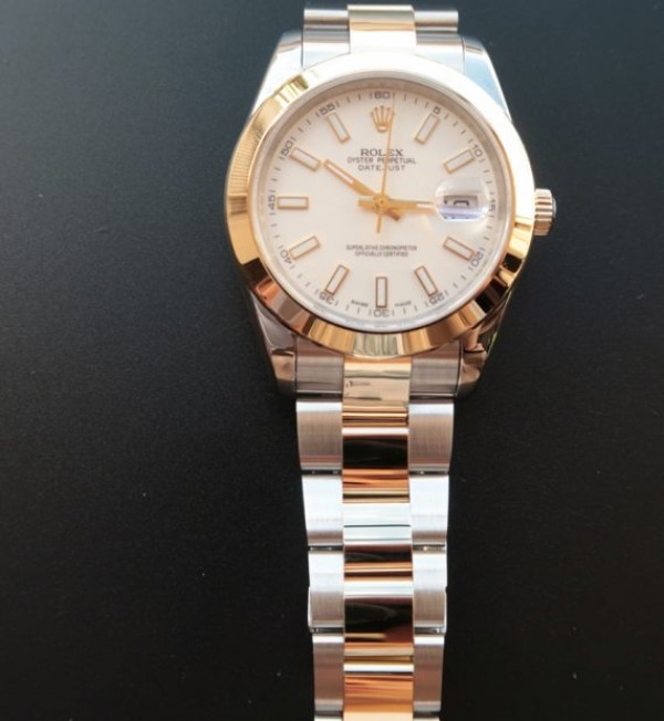 Replica Rolex Noob DateJust 126303 YG Wrapped White Dia A2824 - Elite Watch Atelier