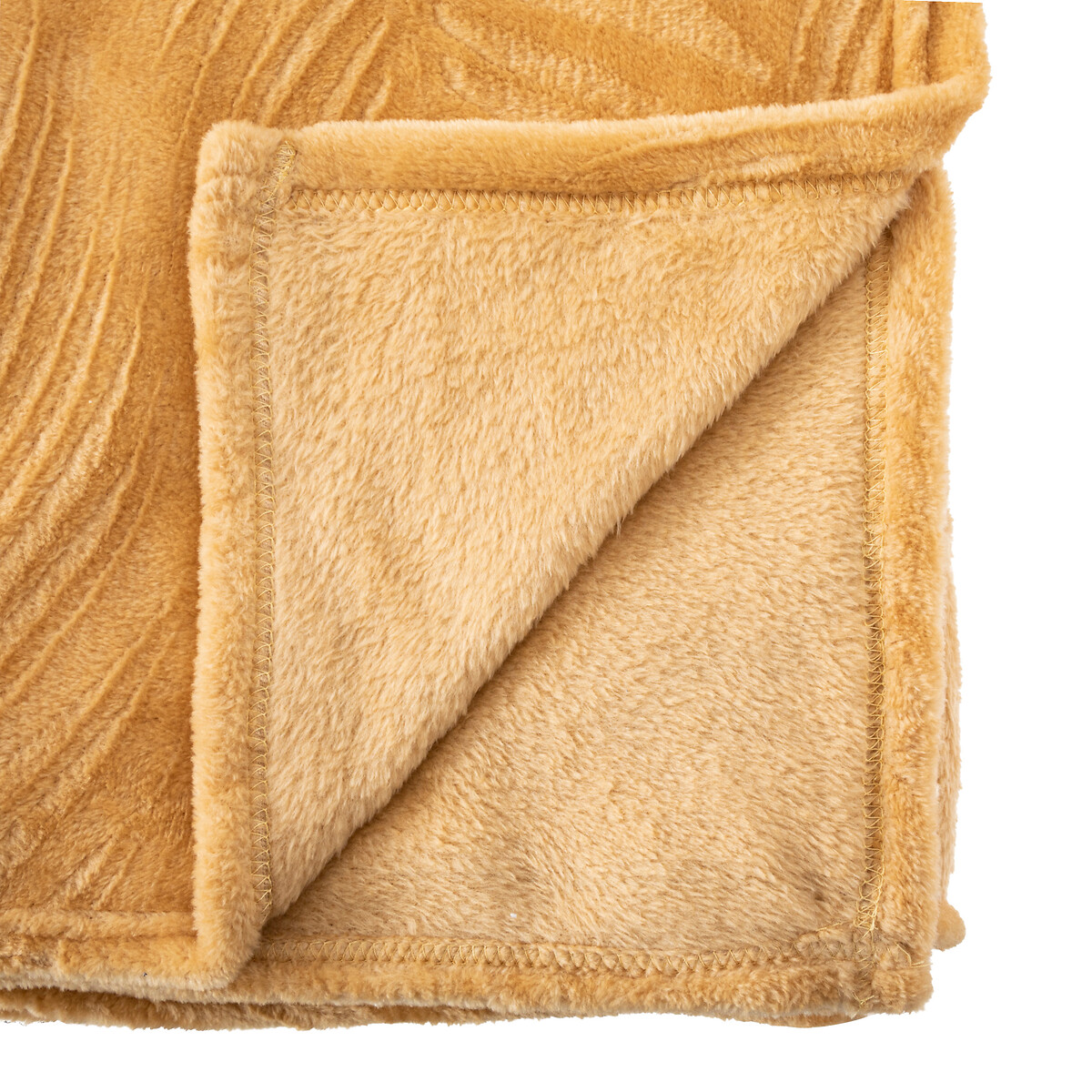 Throw "Zoa" Flannel, ochre yellow, 150x125 cm