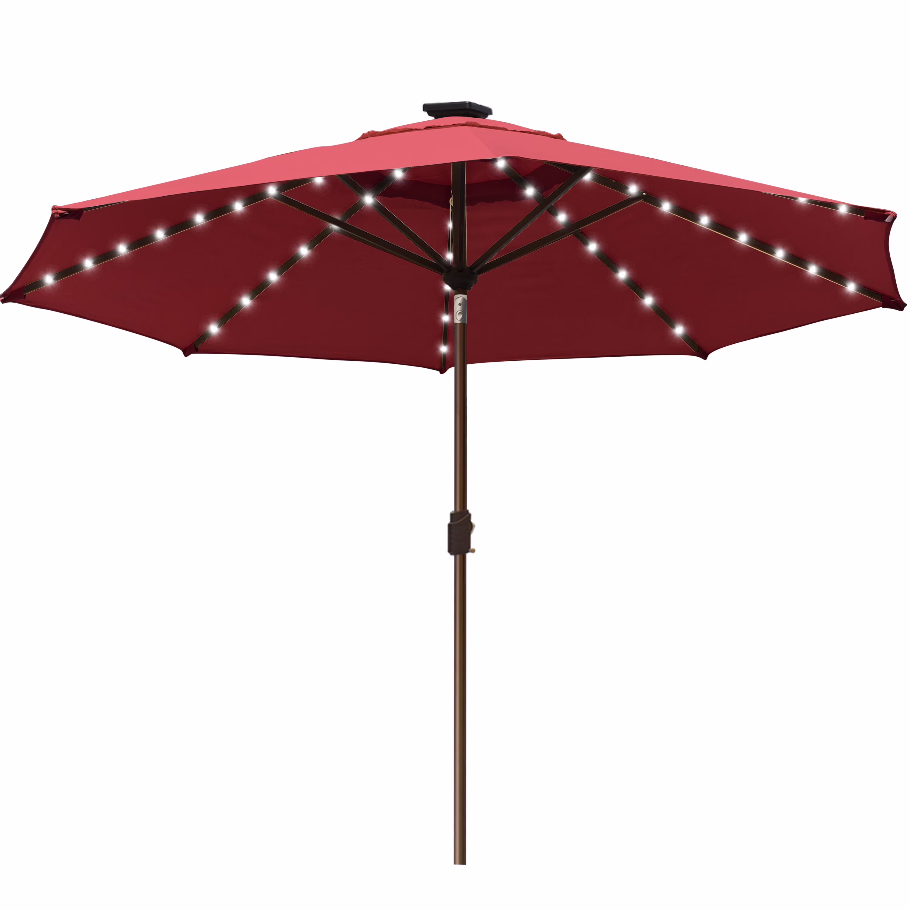 EliteShade Sunbrella Solar Umbrellas 9ft Market Umbrella with 80 LED Lights Patio Umbrellas Outdoor Table Umbrella with Ventilation and 5 Years Non-Fading Top,Ruby - Image 9