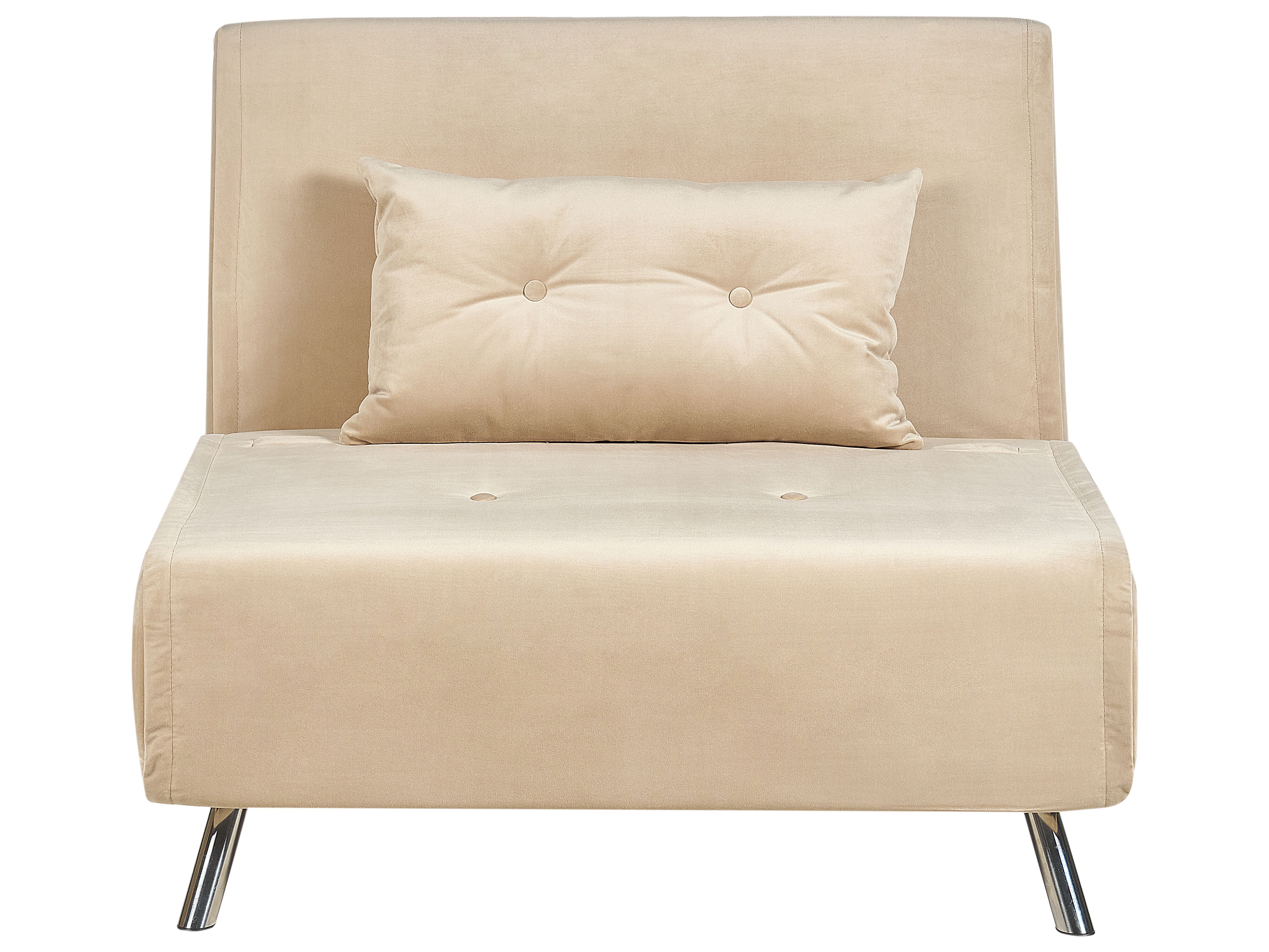 Single Sofa Bed FARRIS Velvet Sand Beige