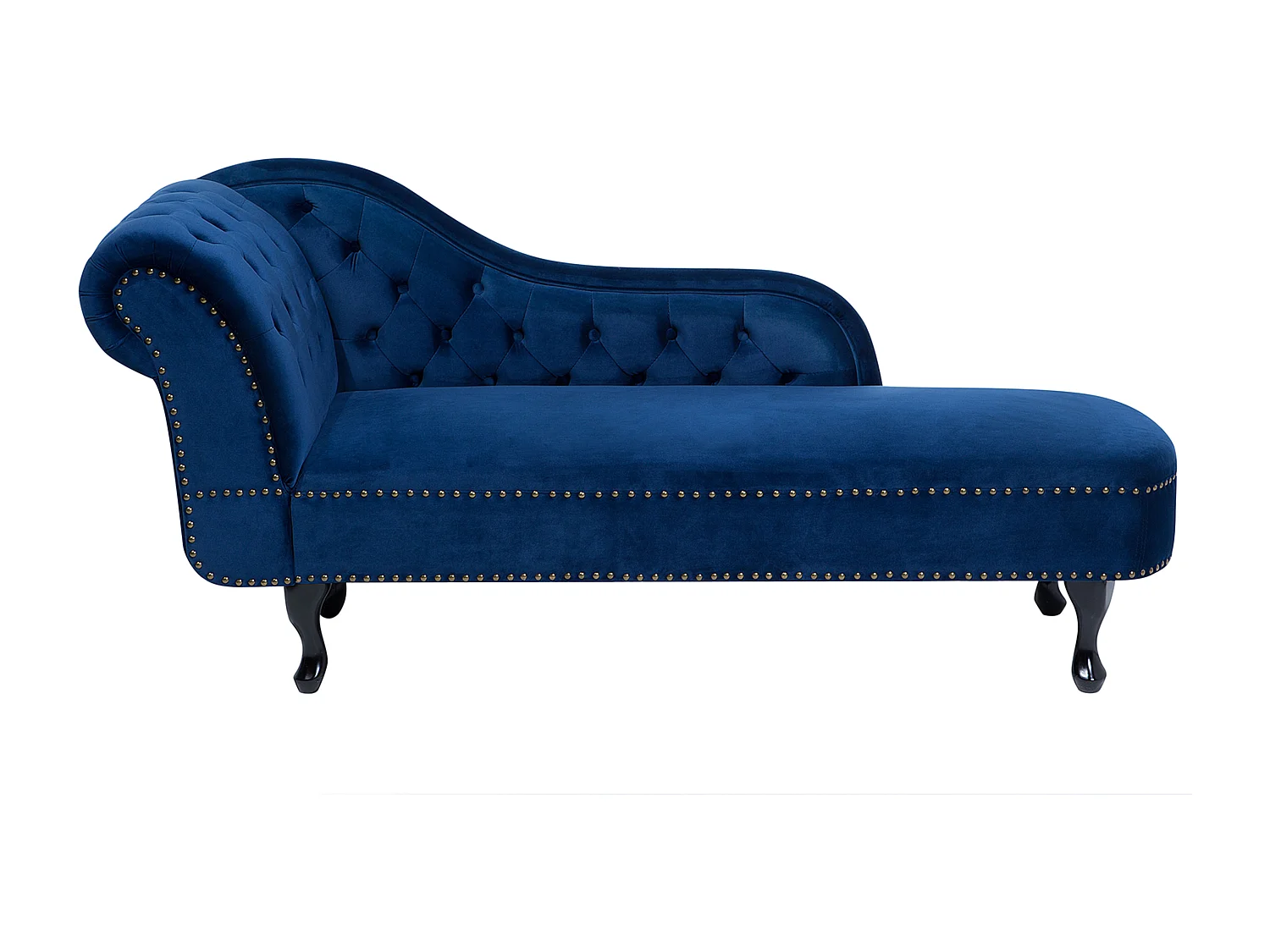 Chaise longue côté gauche NIMES Velours Bleu marine
