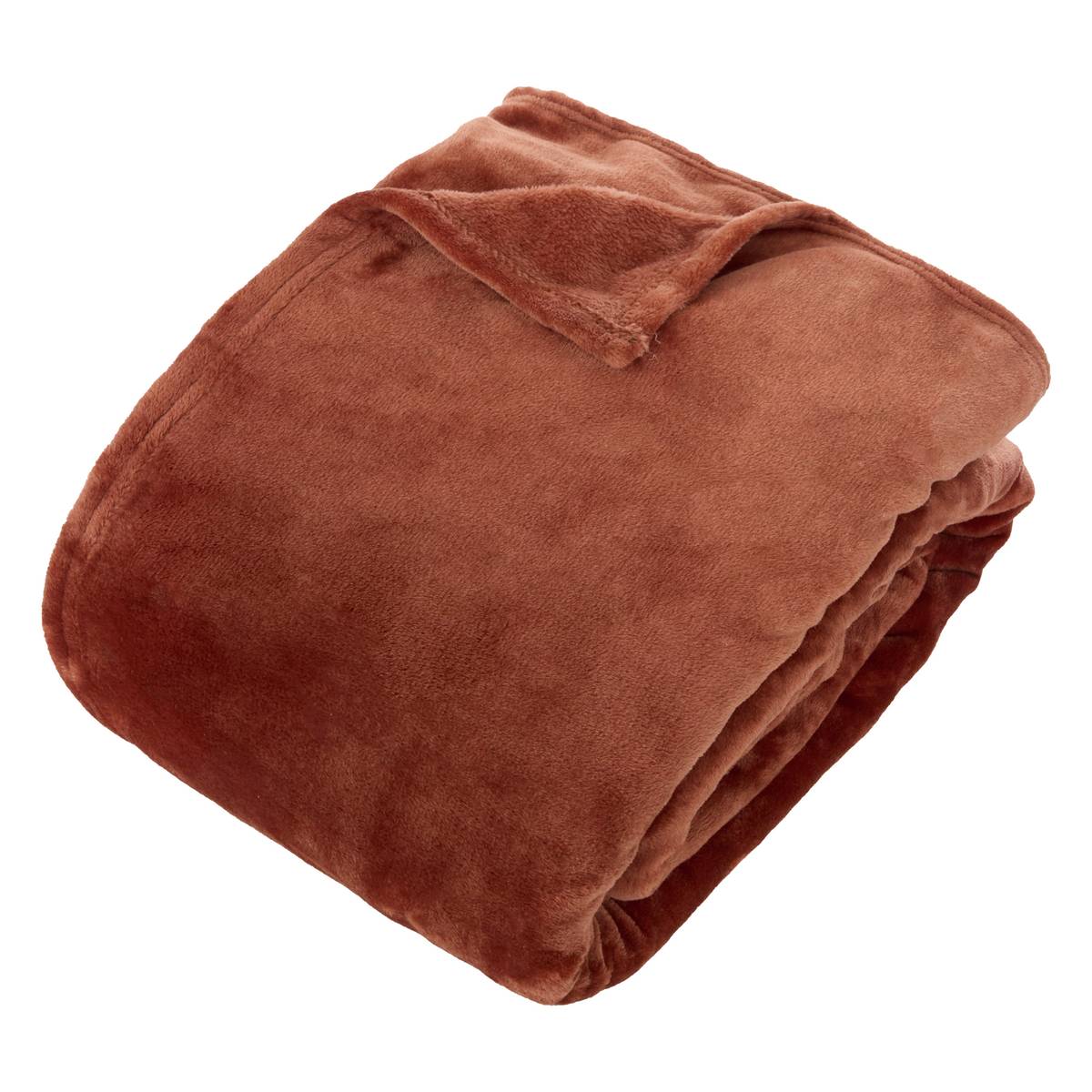 Flannel Throw "Ollis" Terracotta, 260x240 cm